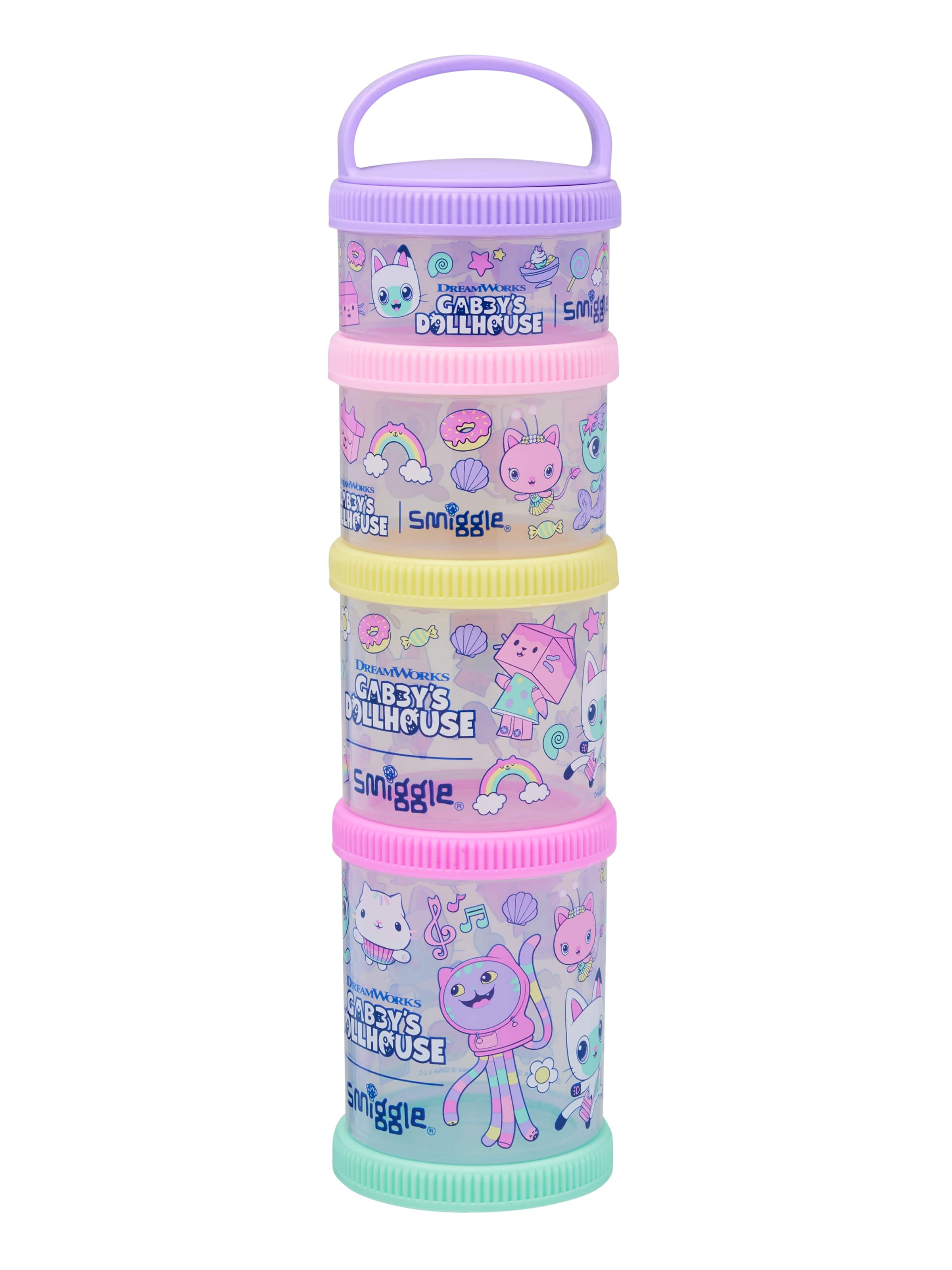 Smiggle - Gabbys Dollhouse Fiambreras apilables (4 unidades)