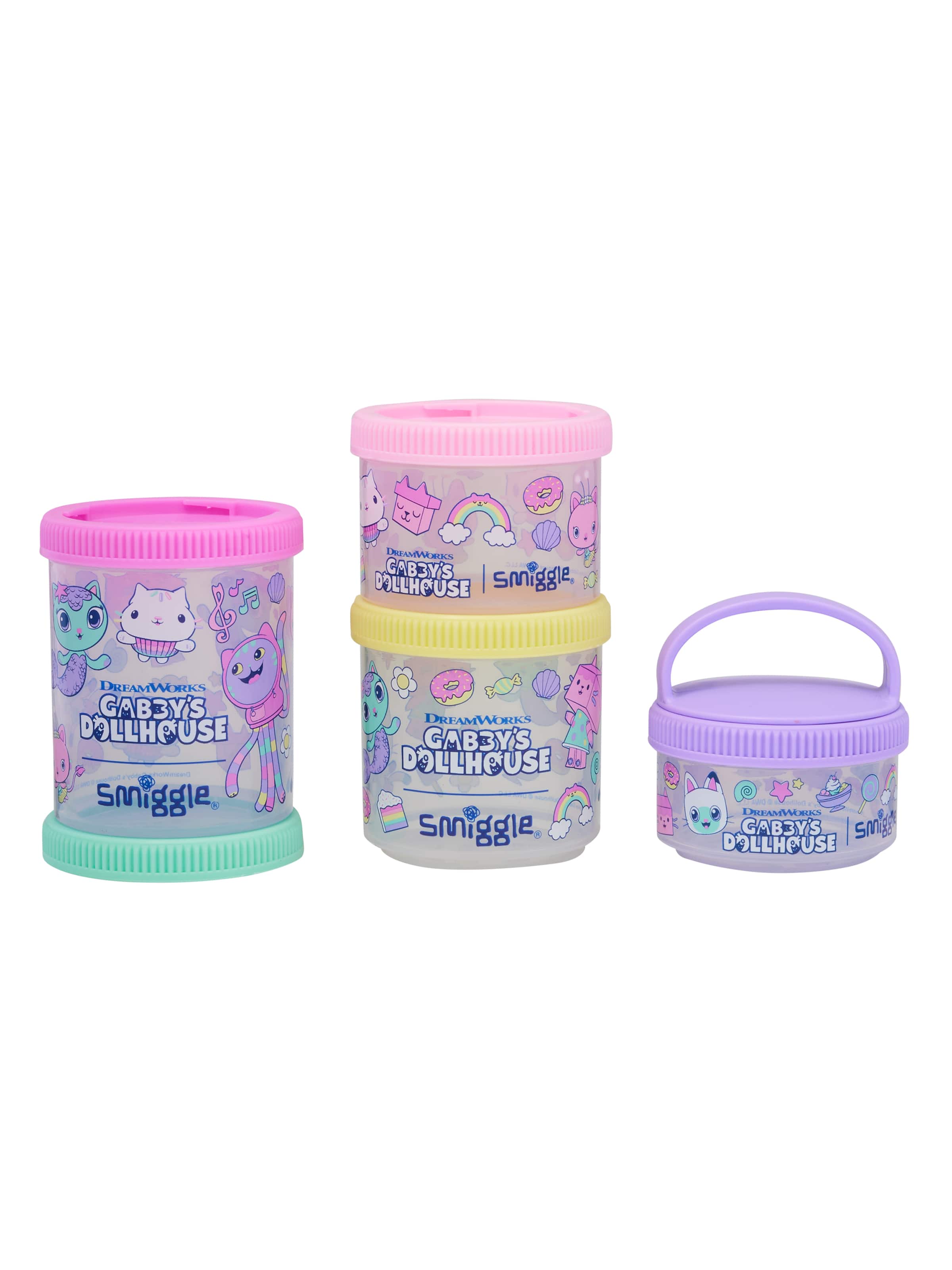 Smiggle - Gabbys Dollhouse Fiambreras apilables (4 unidades)