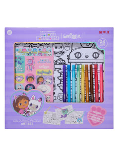 Smiggle - Juego de papelería de rompecabezas y arte de Gabby's Dollhouse