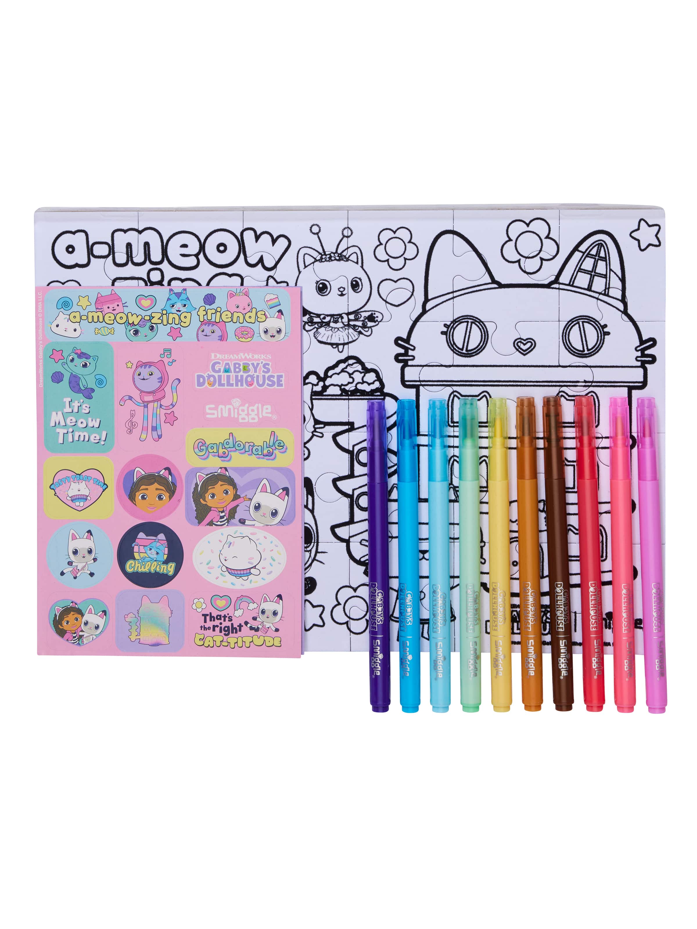Smiggle - Juego de papelería de rompecabezas y arte de Gabby's Dollhouse