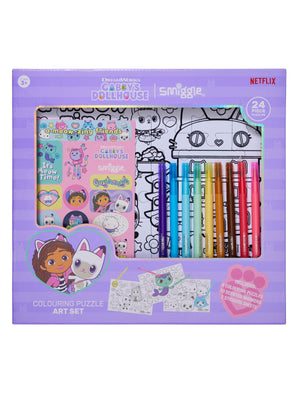 Smiggle - Juego de papelería de rompecabezas y arte de Gabby's Dollhouse