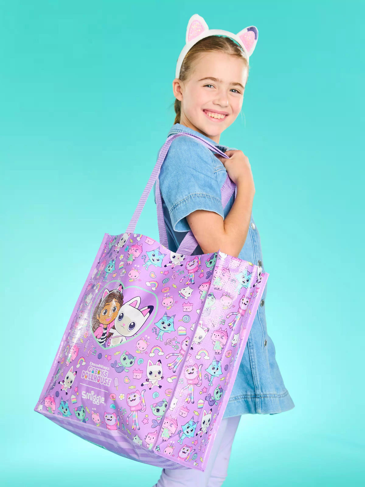 Smiggle - Gabby's Dollhouse Bolso de mano reutilizable mediano