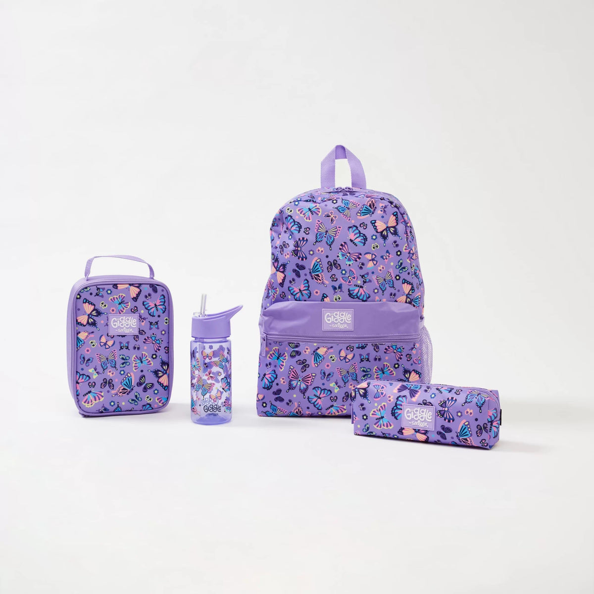 Smiggle - Conjunto de mochila escolar de primaria Giggle de 4 piezas
