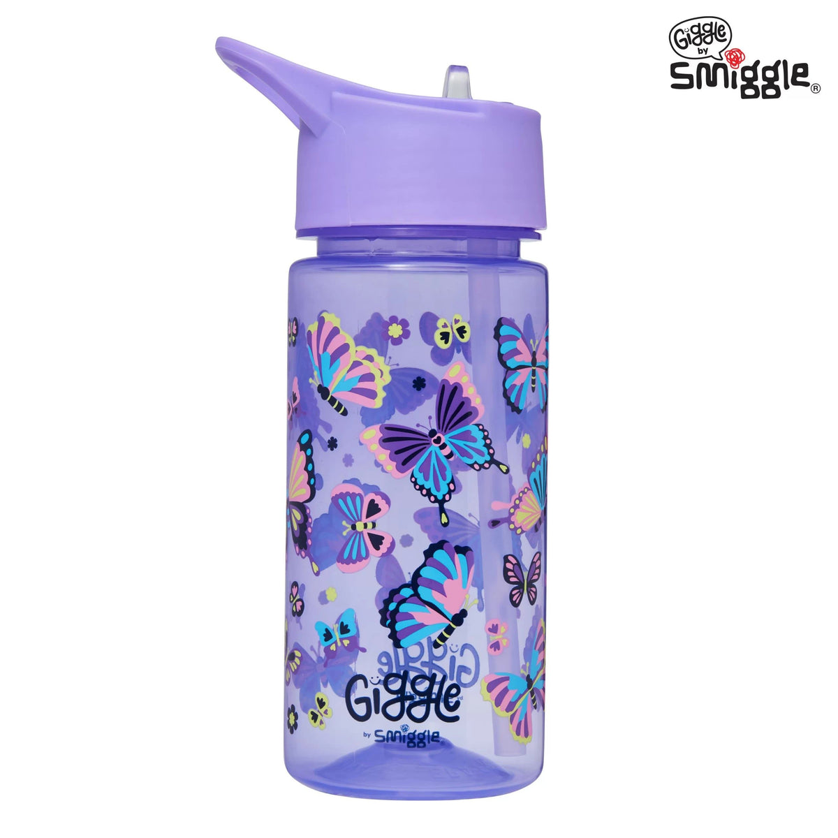 Smiggle - Cantimplora con pajita sin BPA de 450 ml Giggle