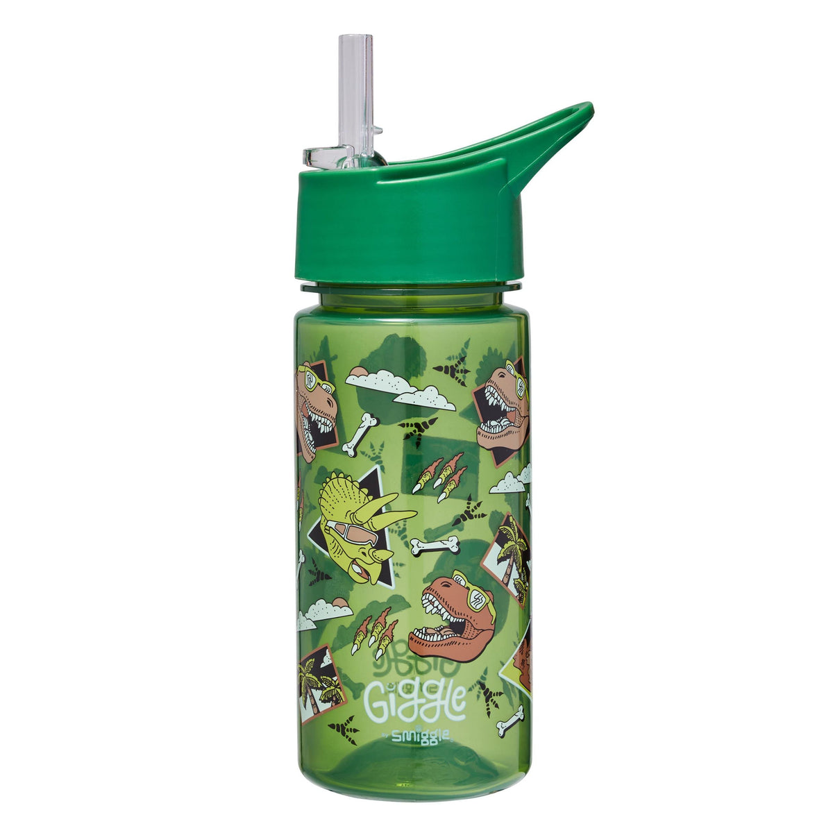Smiggle - Giggle Vaso de 450 ml con pajita y cierre automático