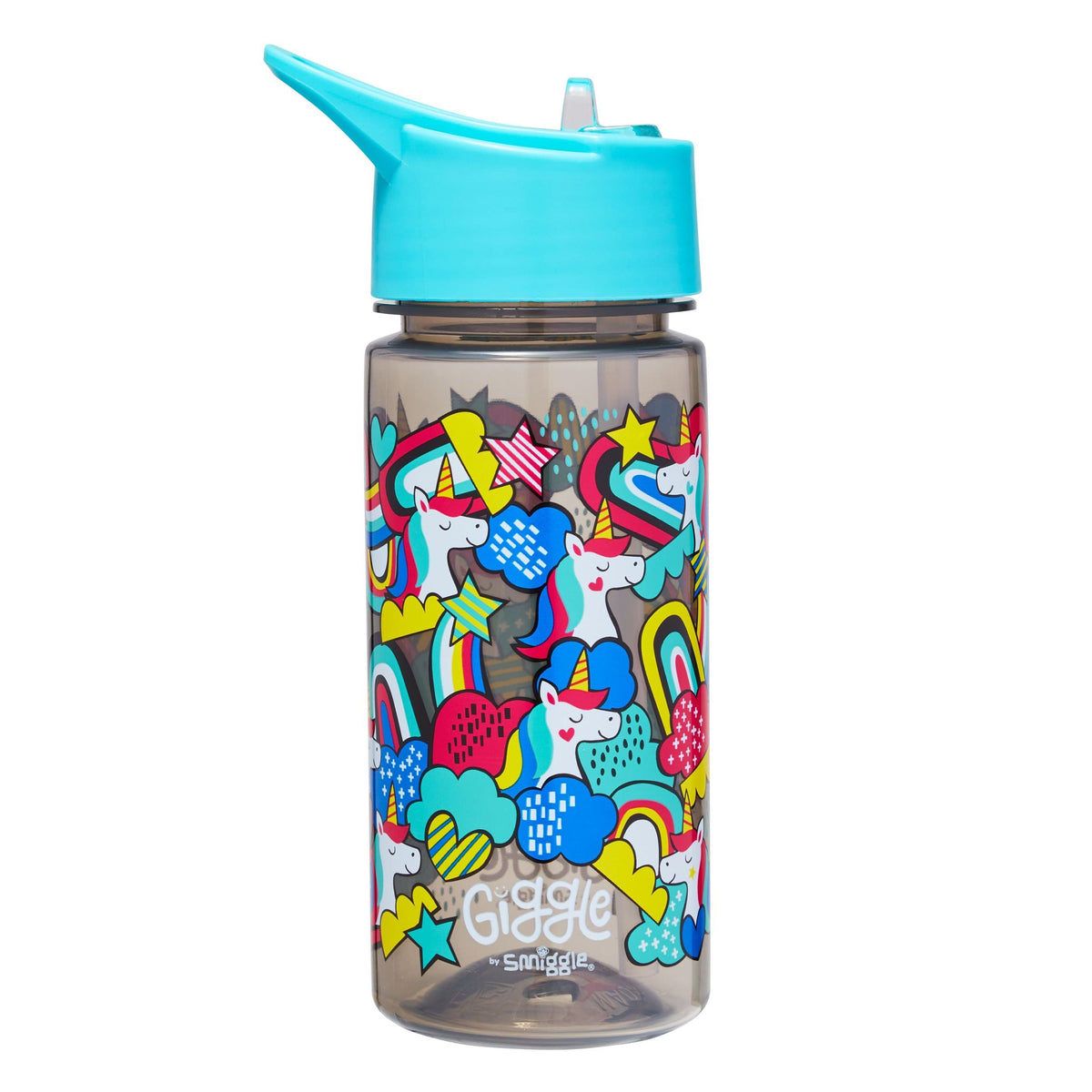 Smiggle - Giggle Vaso de 450 ml con pajita y cierre automático