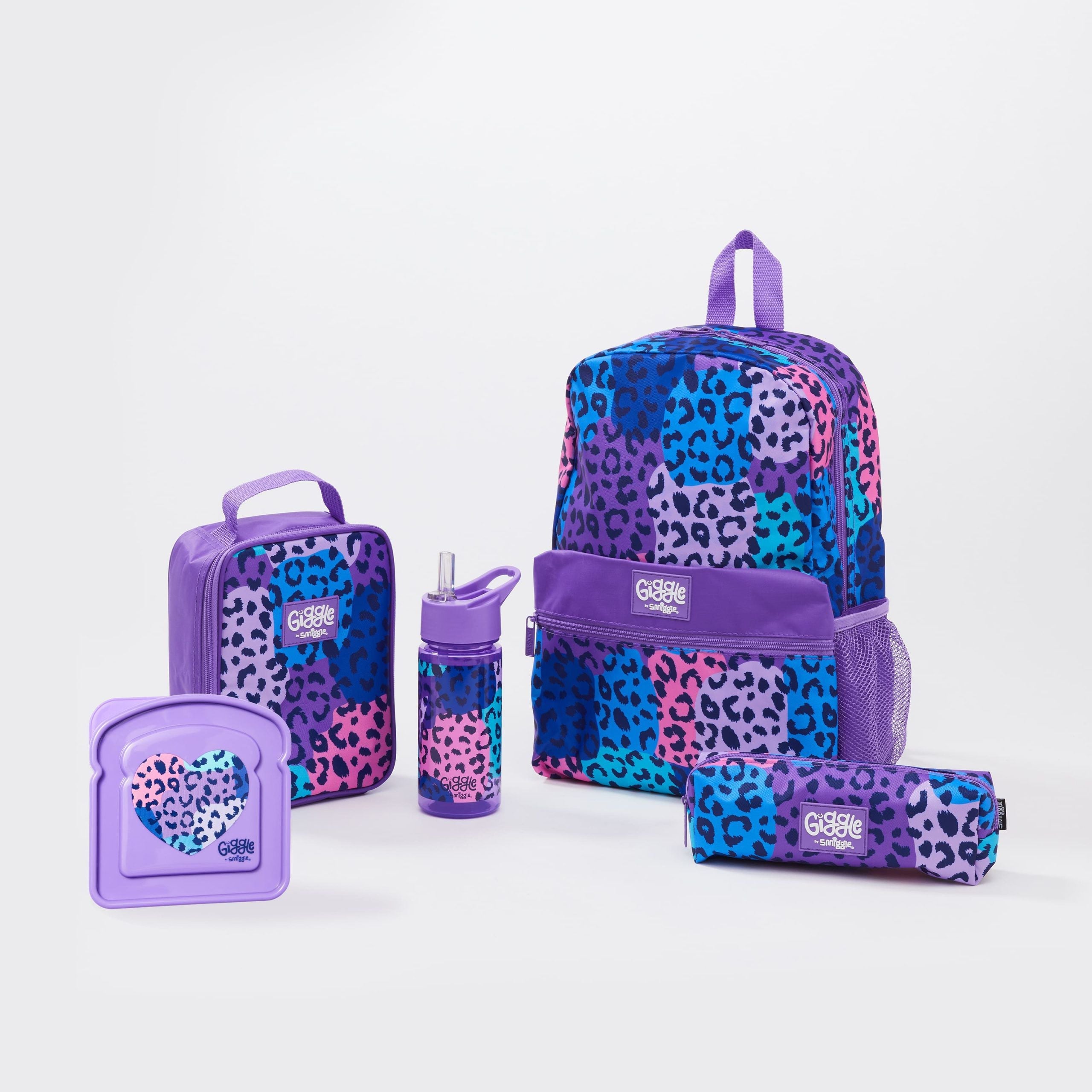 Smiggle - Juego de mochila escolar con fiambrera Giggle
