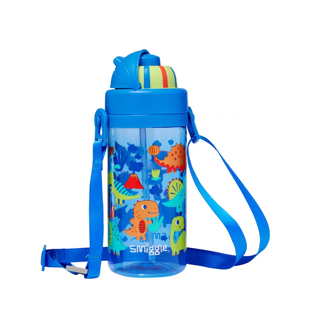 Smiggle - Bidón con pajita oculta Dinossi Design Glide Teeny Tiny sin BPA de 400 ml