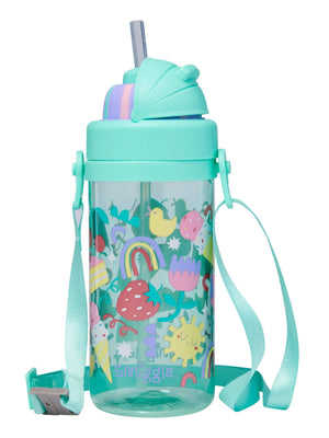 Smiggle - Botella de agua con pajita Glide Teeny Tiny 440ML sin BPA con correa