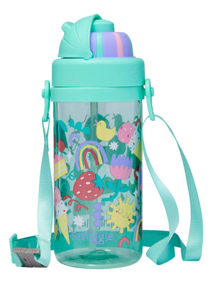 Smiggle - Botella de agua con pajita Glide Teeny Tiny 440ML sin BPA con correa