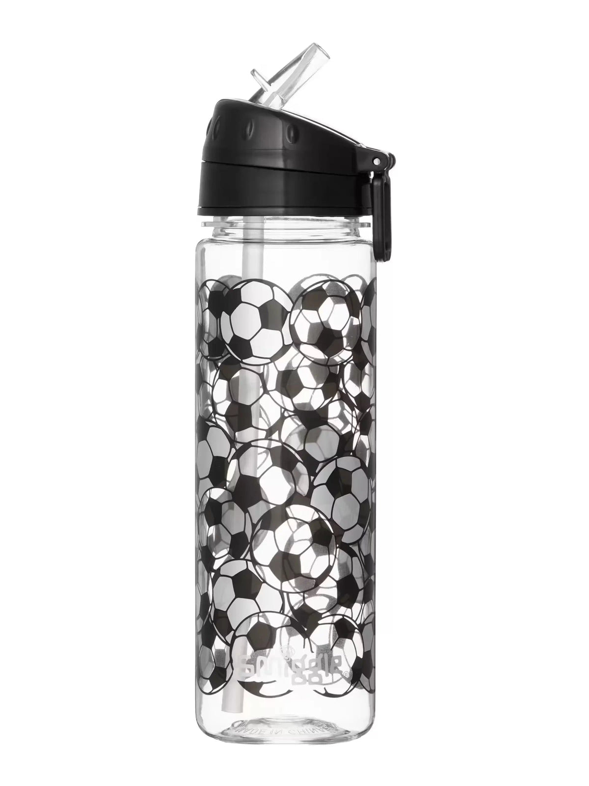 Smiggle - Botella de agua Goal de 650 ml sin BPA con pajita