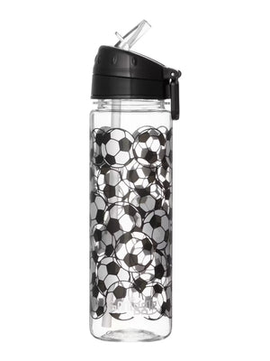Smiggle - Botella de agua Goal de 650 ml sin BPA con pajita