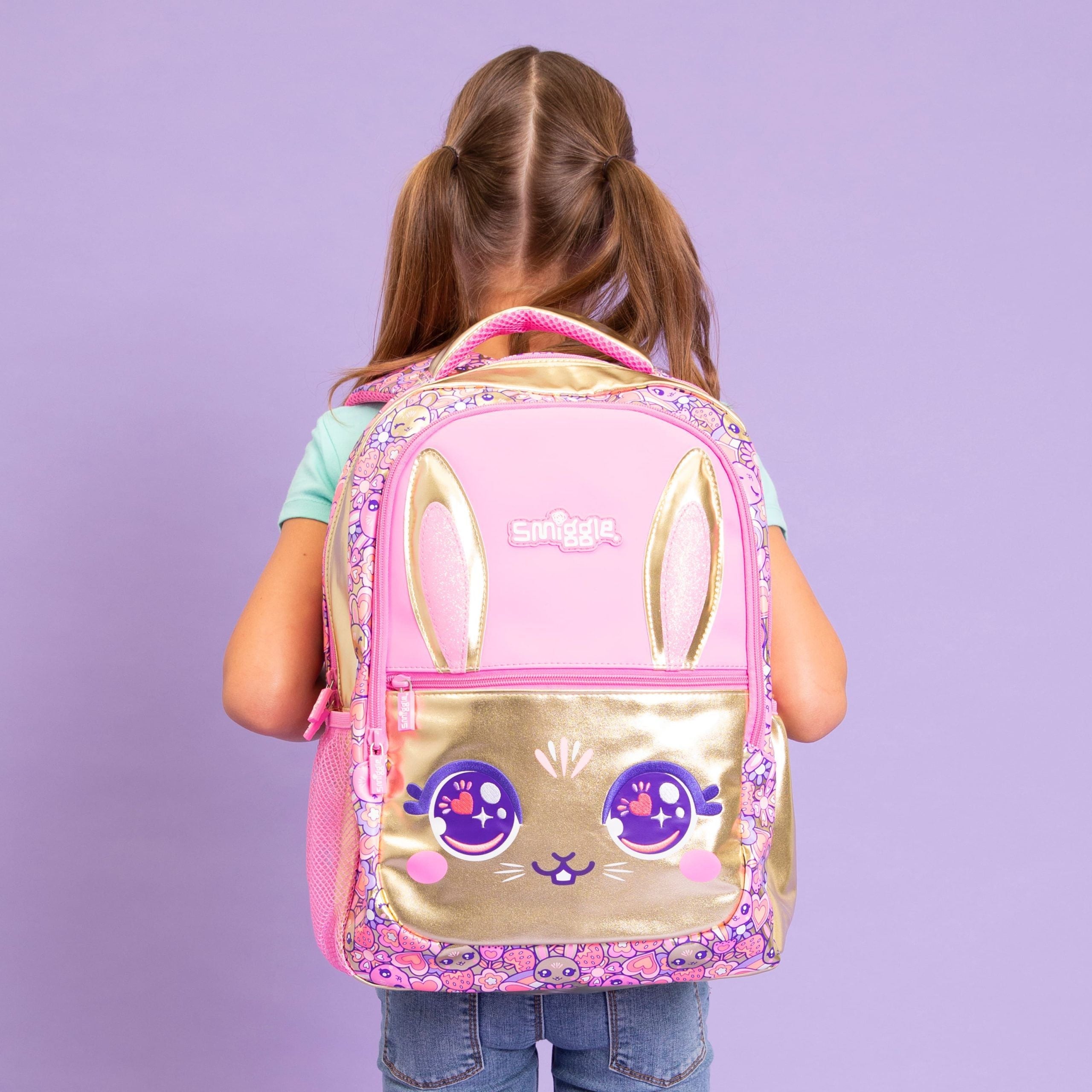 Smiggle - Mochila clásica Gold Budz con personaje