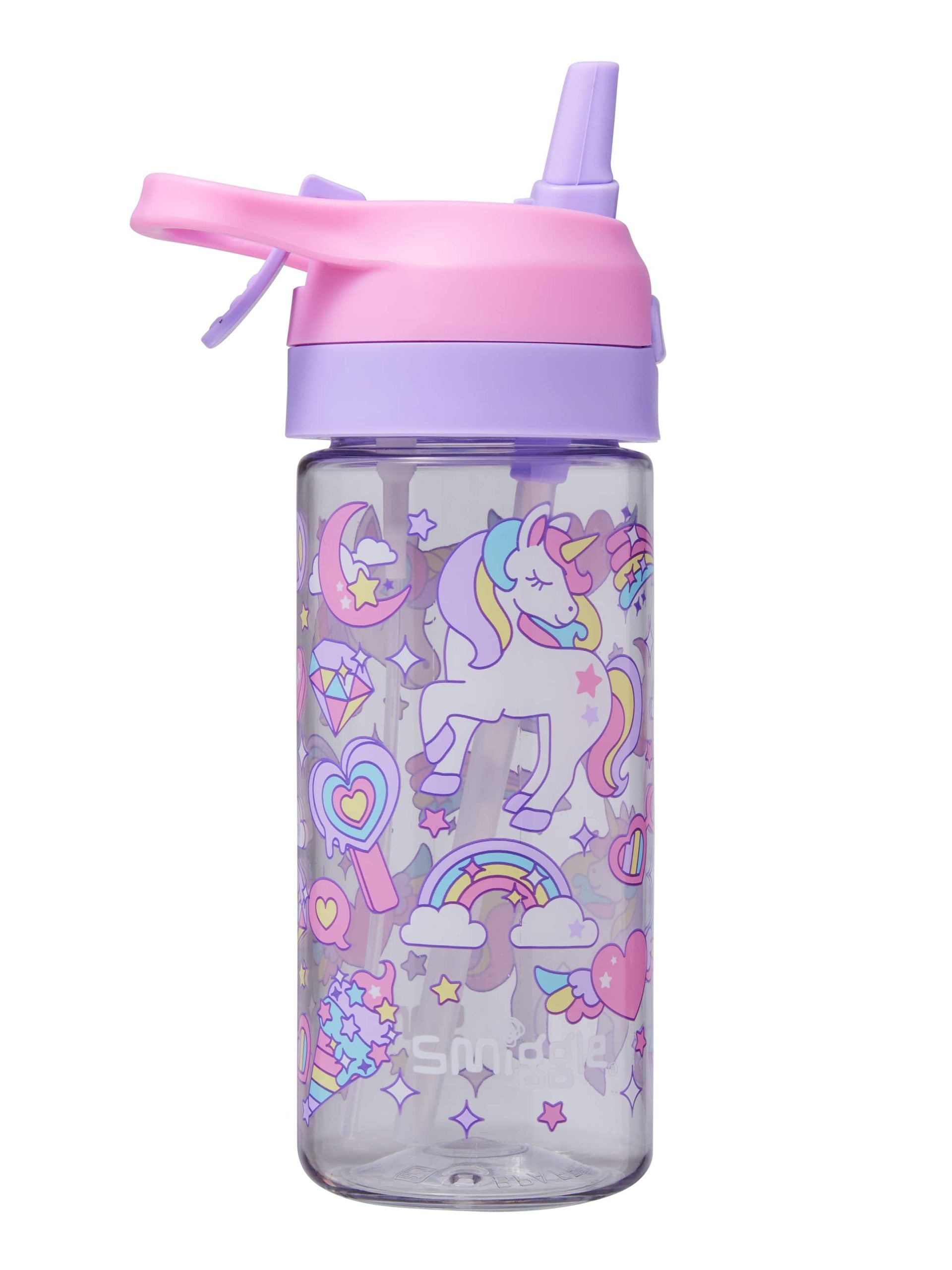 Smiggle - Botella de agua sin BPA Junior de 450 ml con chorro de agua