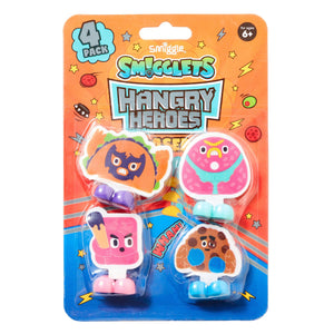 Smiggle - Pack de 4 gomas de borrar Hangry Heroes