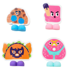 Smiggle - Pack de 4 gomas de borrar Hangry Heroes