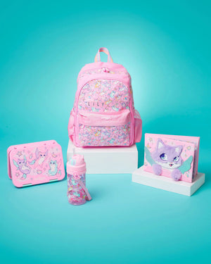 Smiggle - Botella de Agua con Pajita Escondida Sin BPA de 400ml Happy Tales
