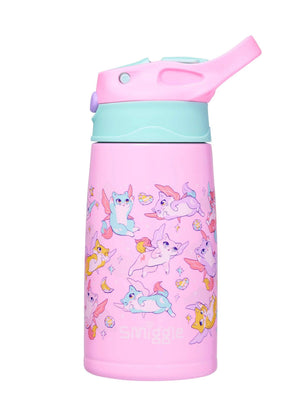 Smiggle - Happy Tales Botella de Acero con Pajita Automática 400ML