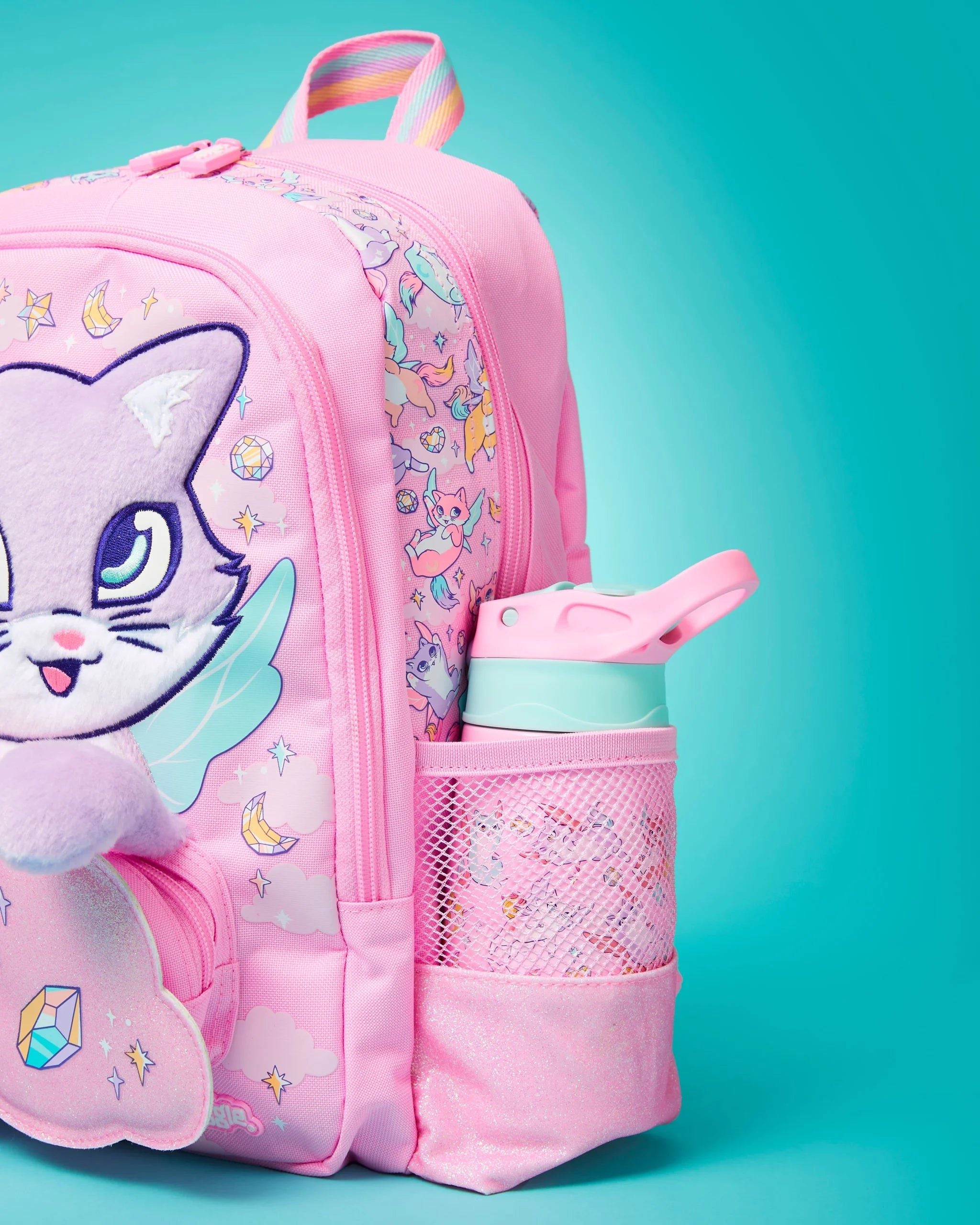 Smiggle - Happy Tales Botella de Acero con Pajita Automática 400ML