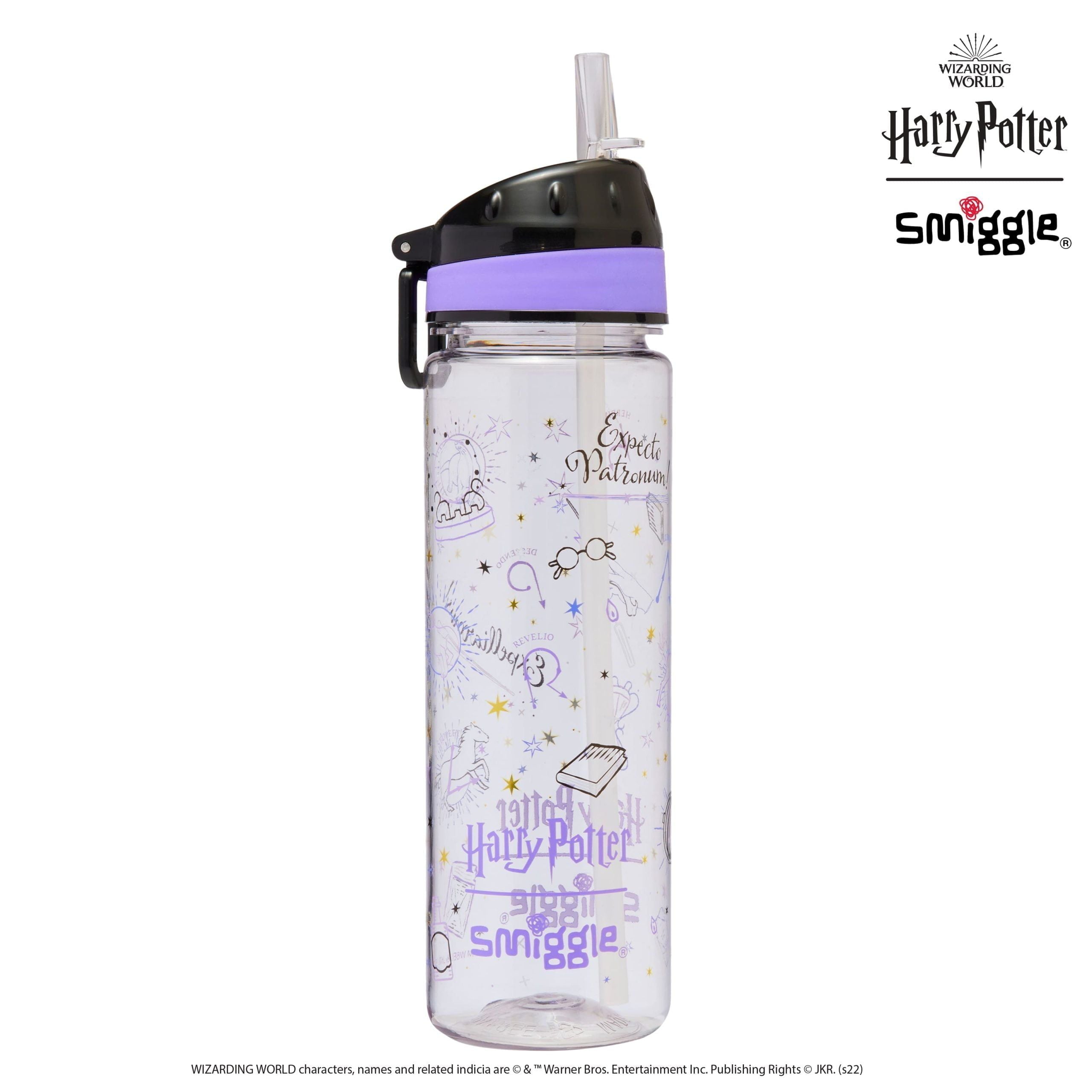 Smiggle - Harry Potter 650ML Botella de agua con pajita sin BPA