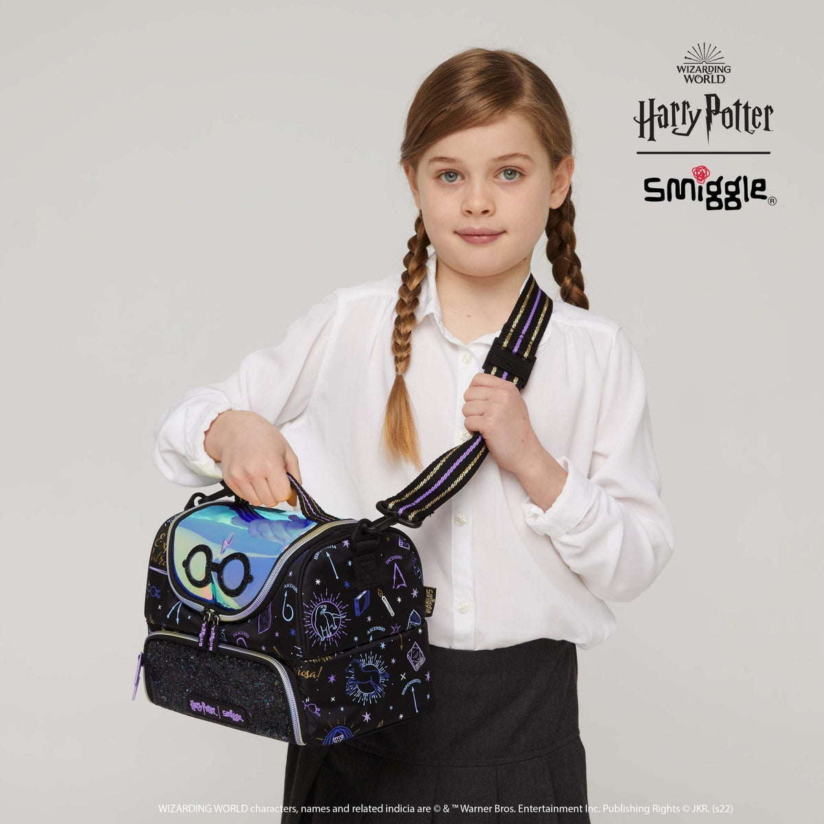 Smiggle - Fiambrera de doble capa con correa Harry Potter