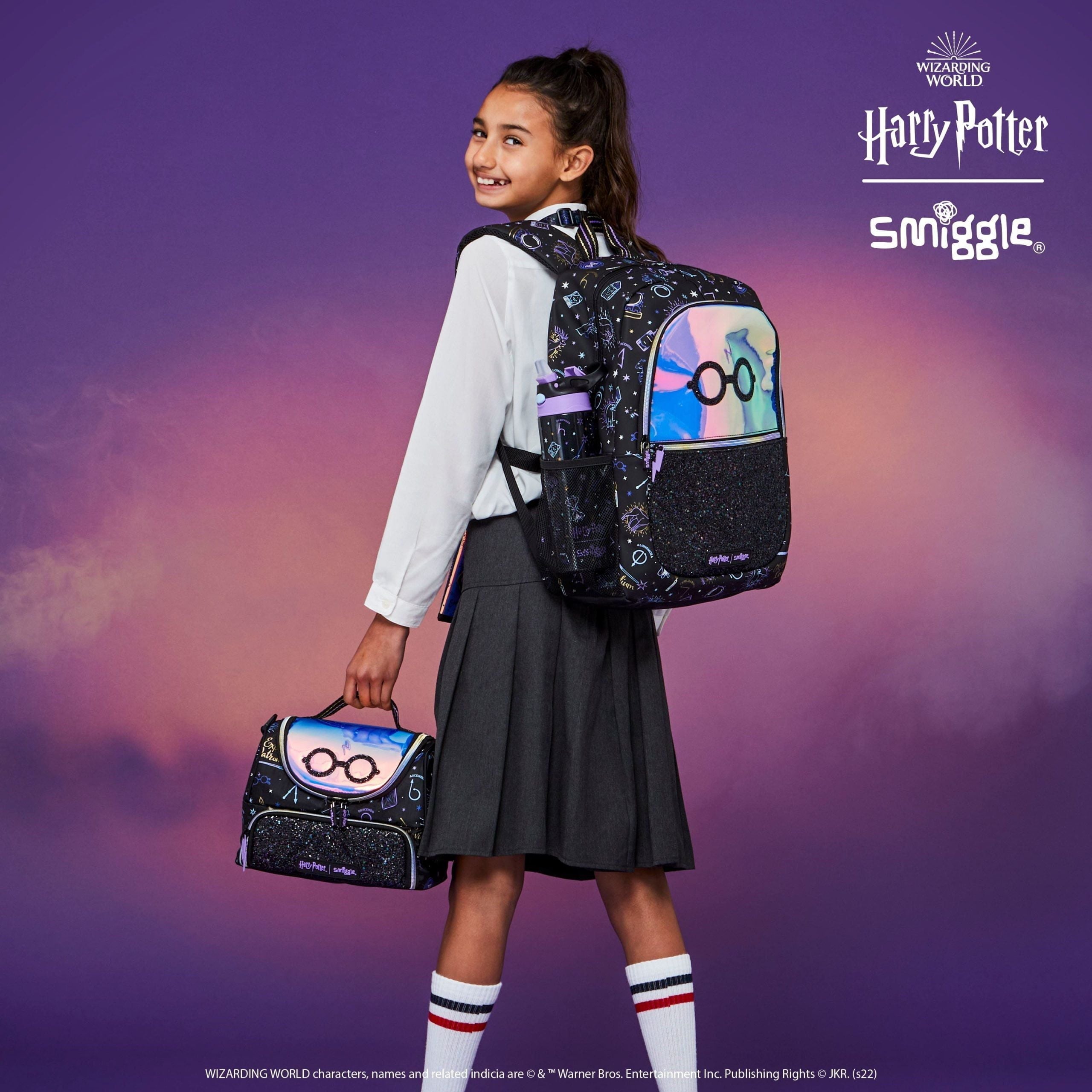 Smiggle - Fiambrera de doble capa con correa Harry Potter