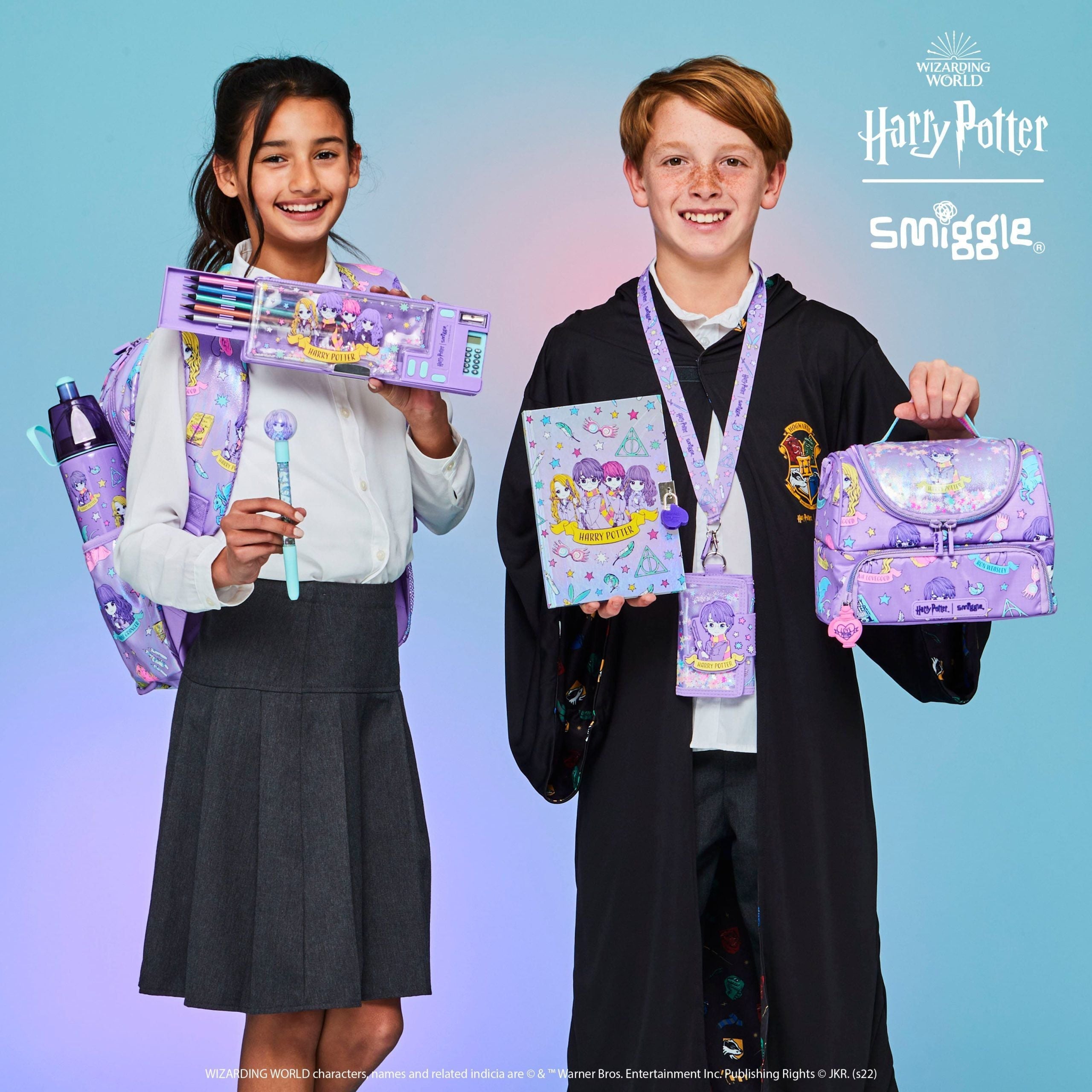 Smiggle - Fiambrera de doble capa con correa Harry Potter