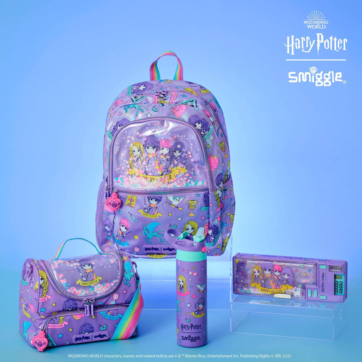 Smiggle - Fiambrera de doble capa con correa Harry Potter