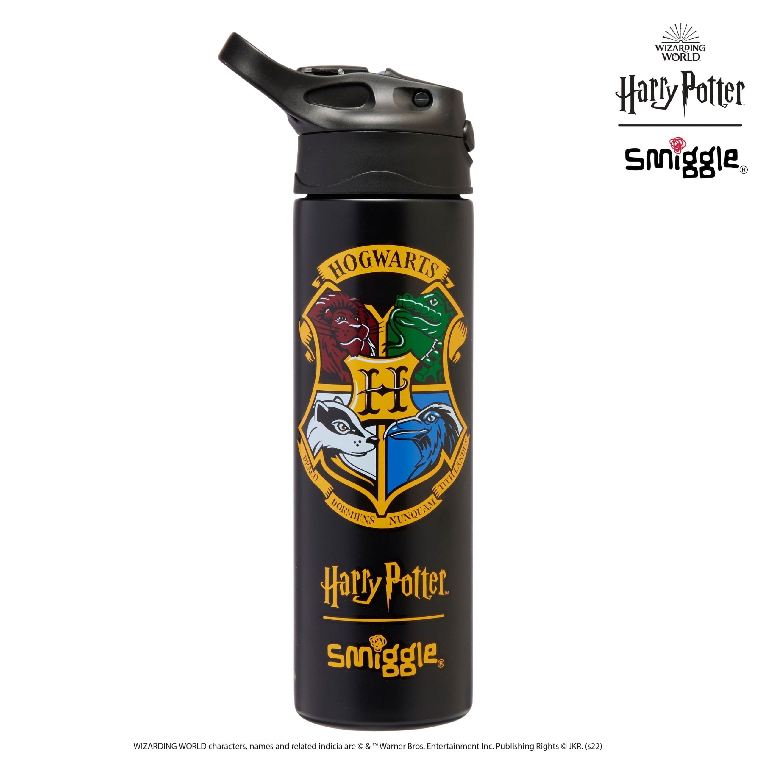 Smiggle - Botella de acero de 520 ML con pajita automática Harry Potter