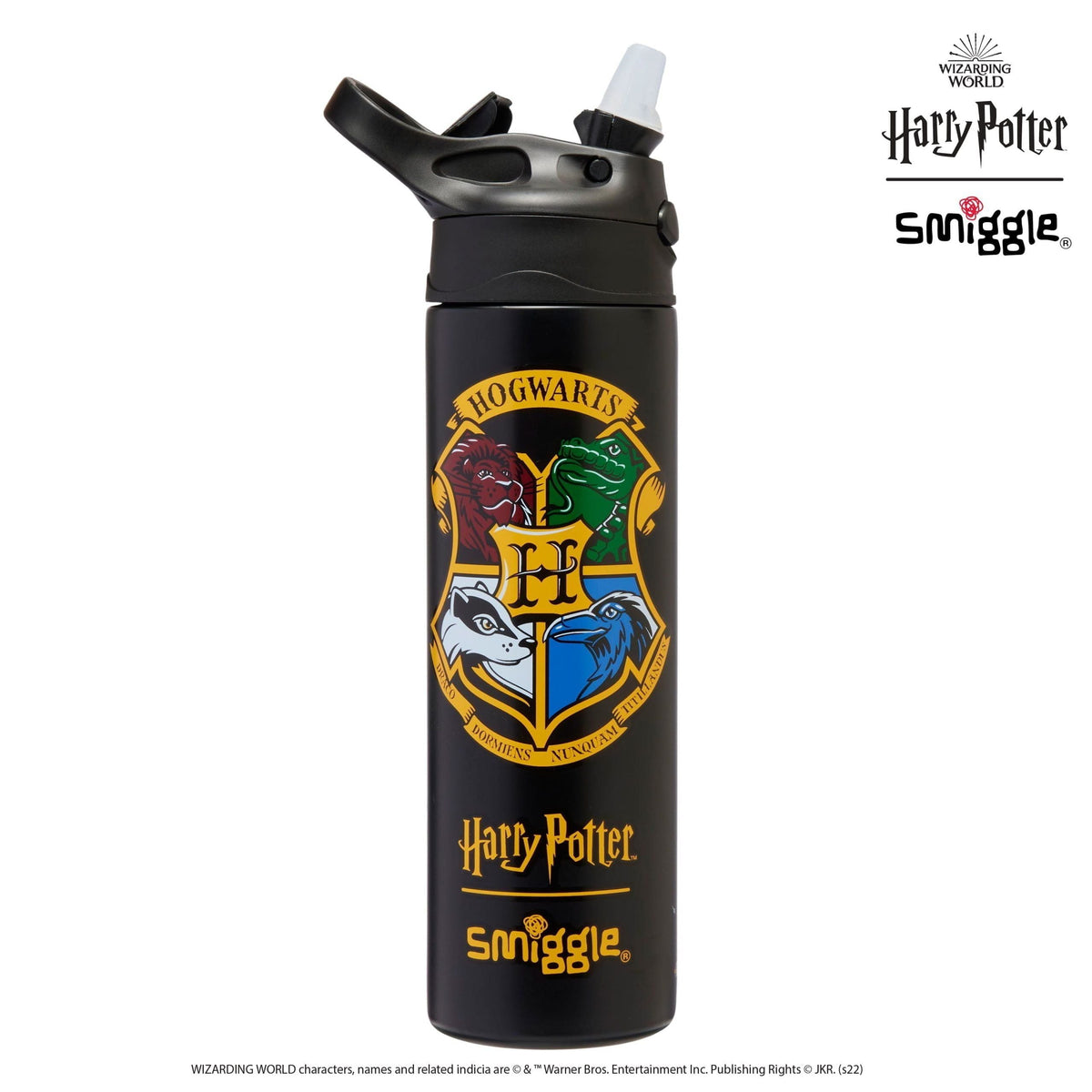 Smiggle - Botella de acero de 520 ML con pajita automática Harry Potter