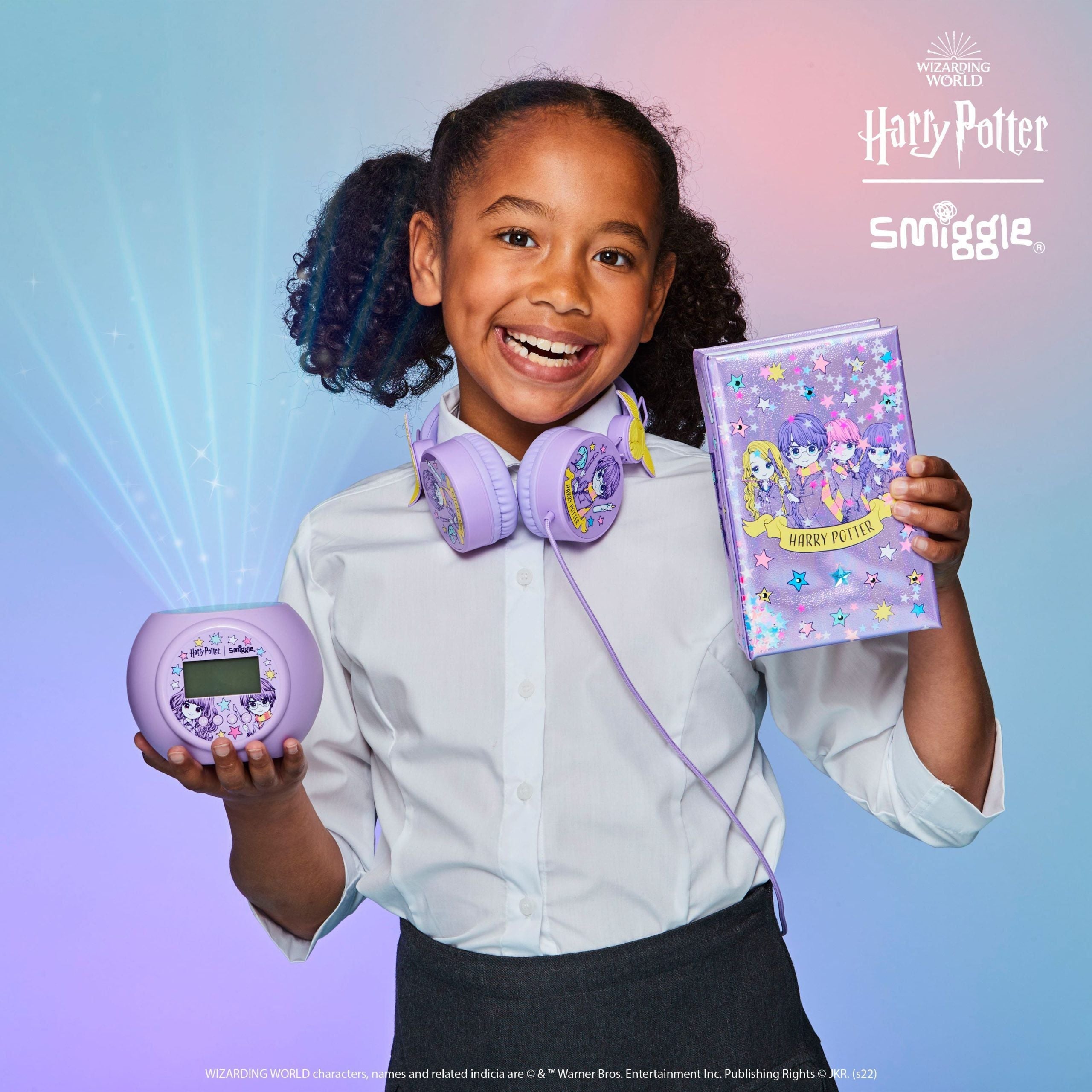 Smiggle - Harry Potter Reloj de mesa digital con proyector y luz