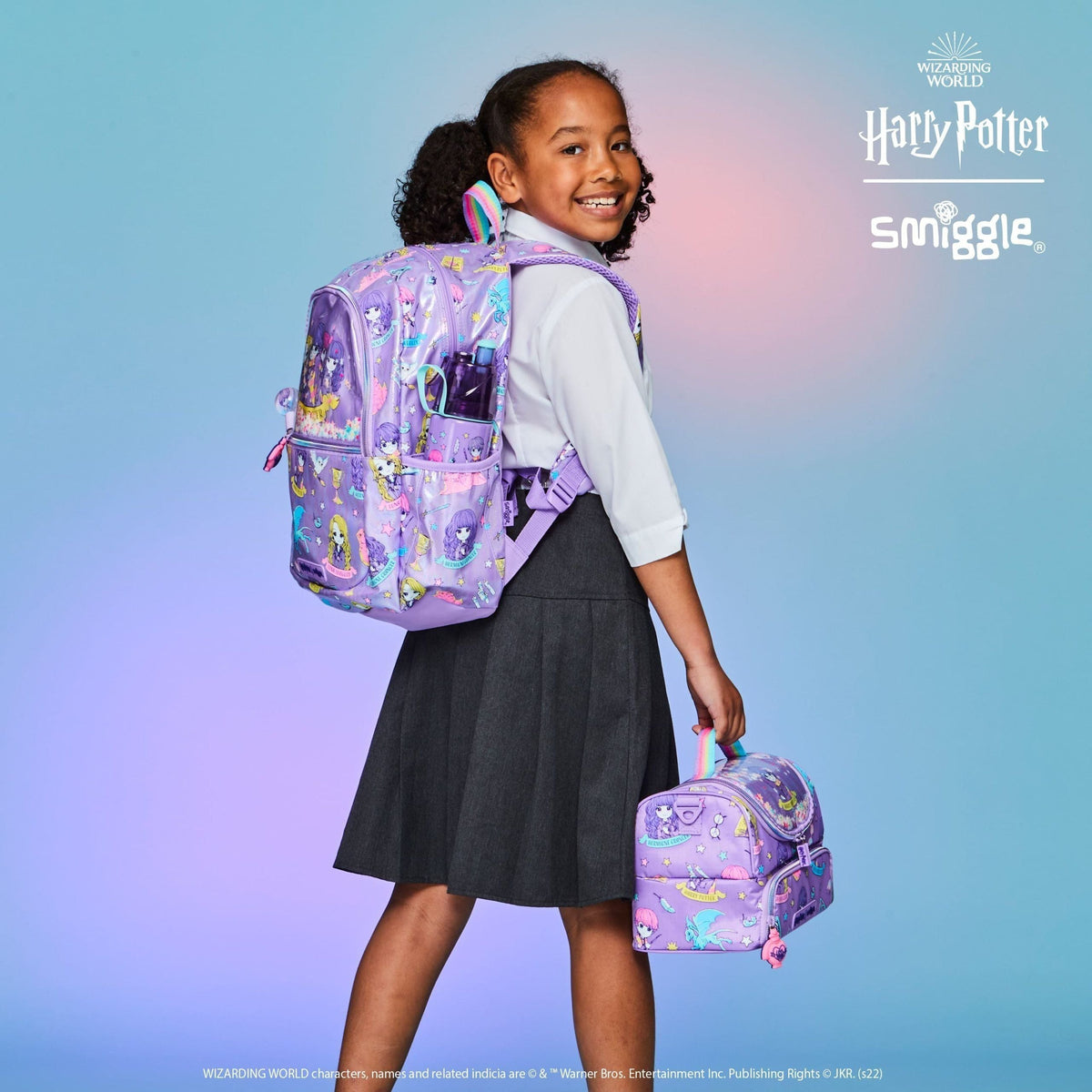 Smiggle - Botella de acero de 500 ml con pulverizador de Harry Potter