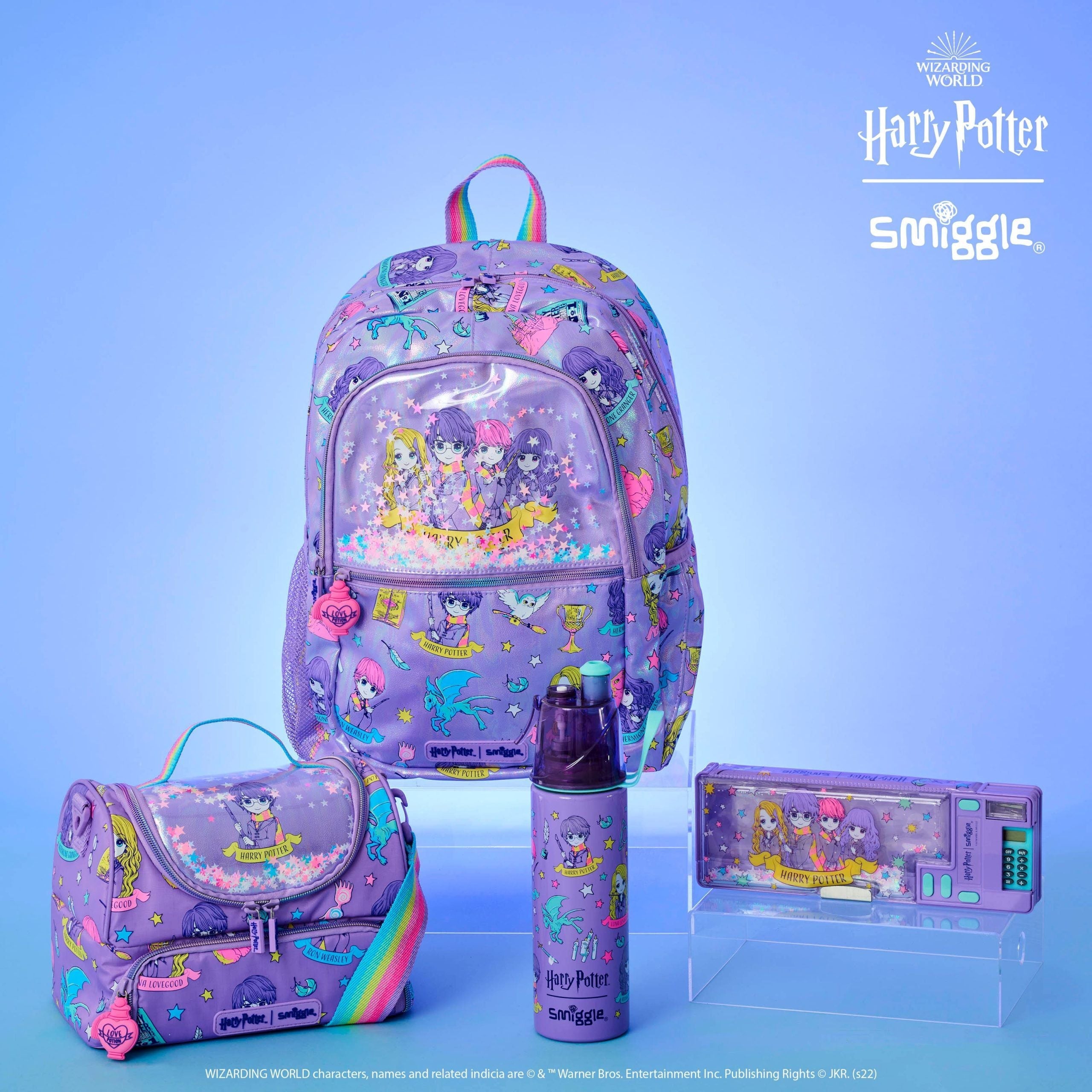 Smiggle - Botella de acero de 500 ml con pulverizador de Harry Potter