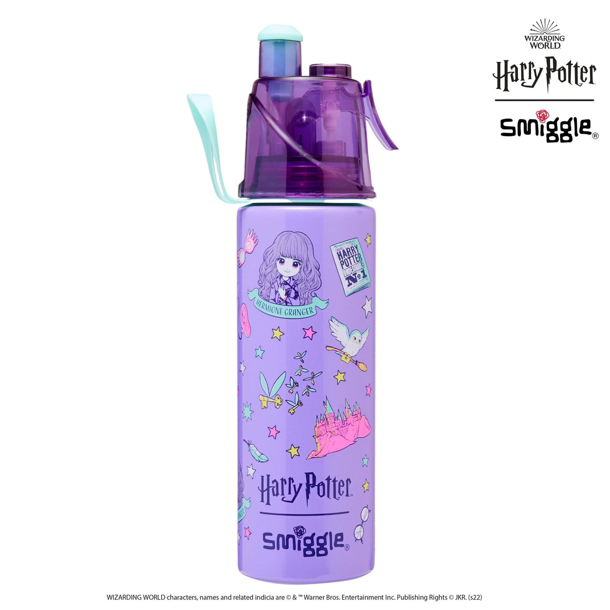 Smiggle - Botella de acero de 500 ml con pulverizador de Harry Potter