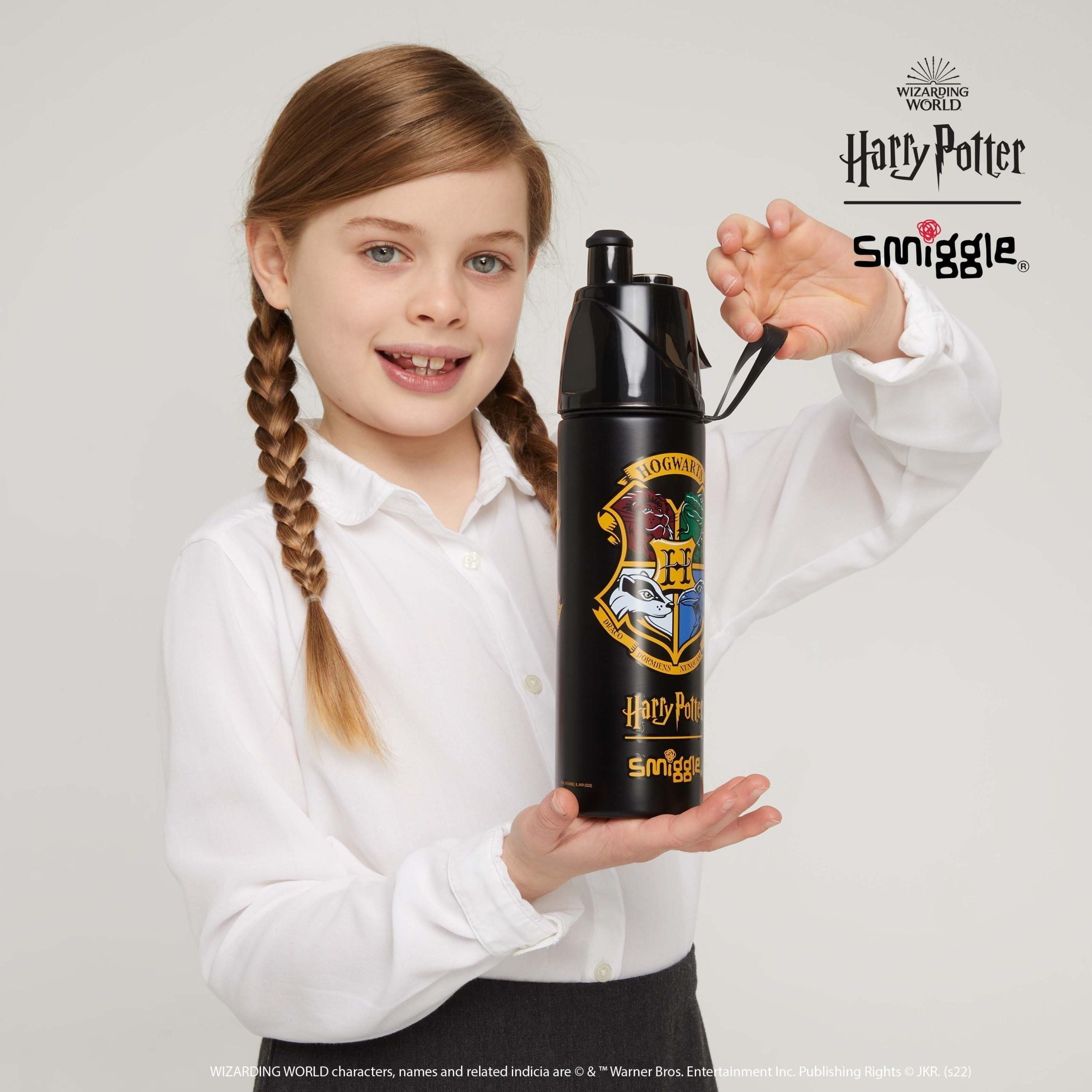 Smiggle - Botella de acero de 500 ml con pulverizador de Harry Potter