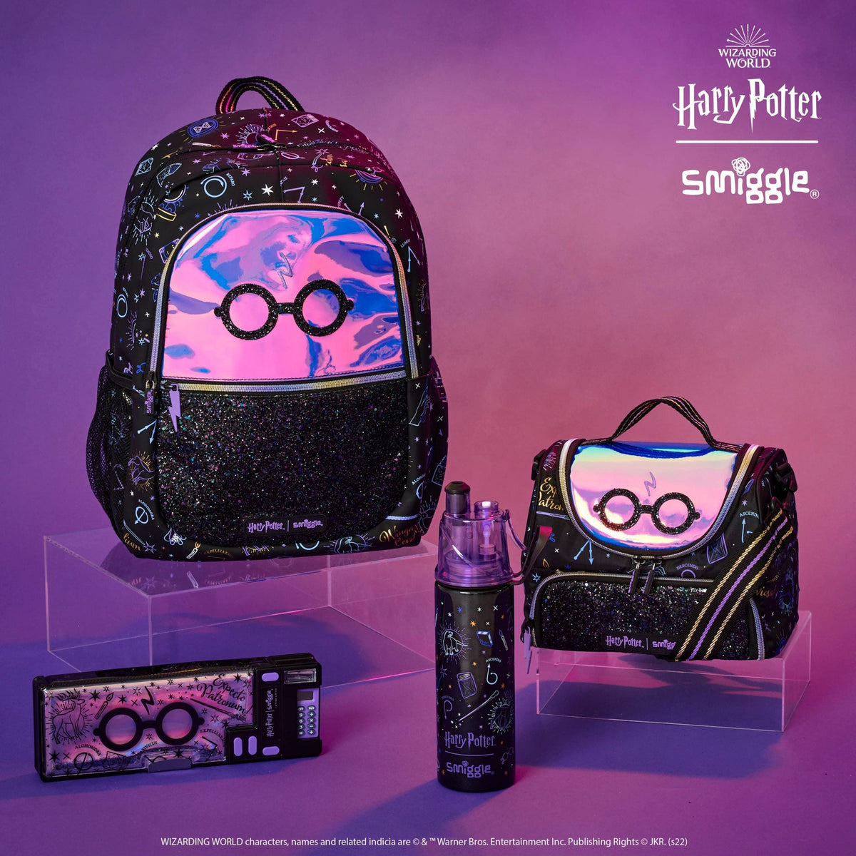 Smiggle - Botella de acero de 500 ml con pulverizador de Harry Potter