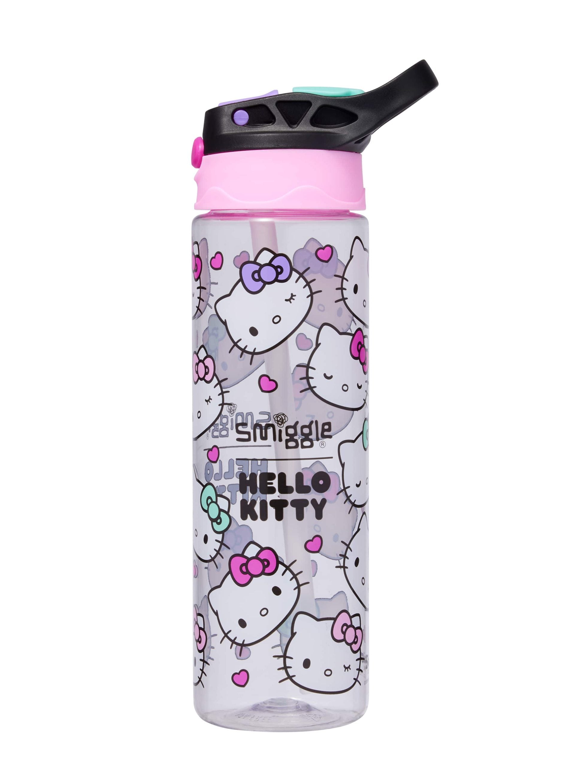 Smiggle - Hello Kitty Botella de agua sin BPA con boquilla automática 650ML