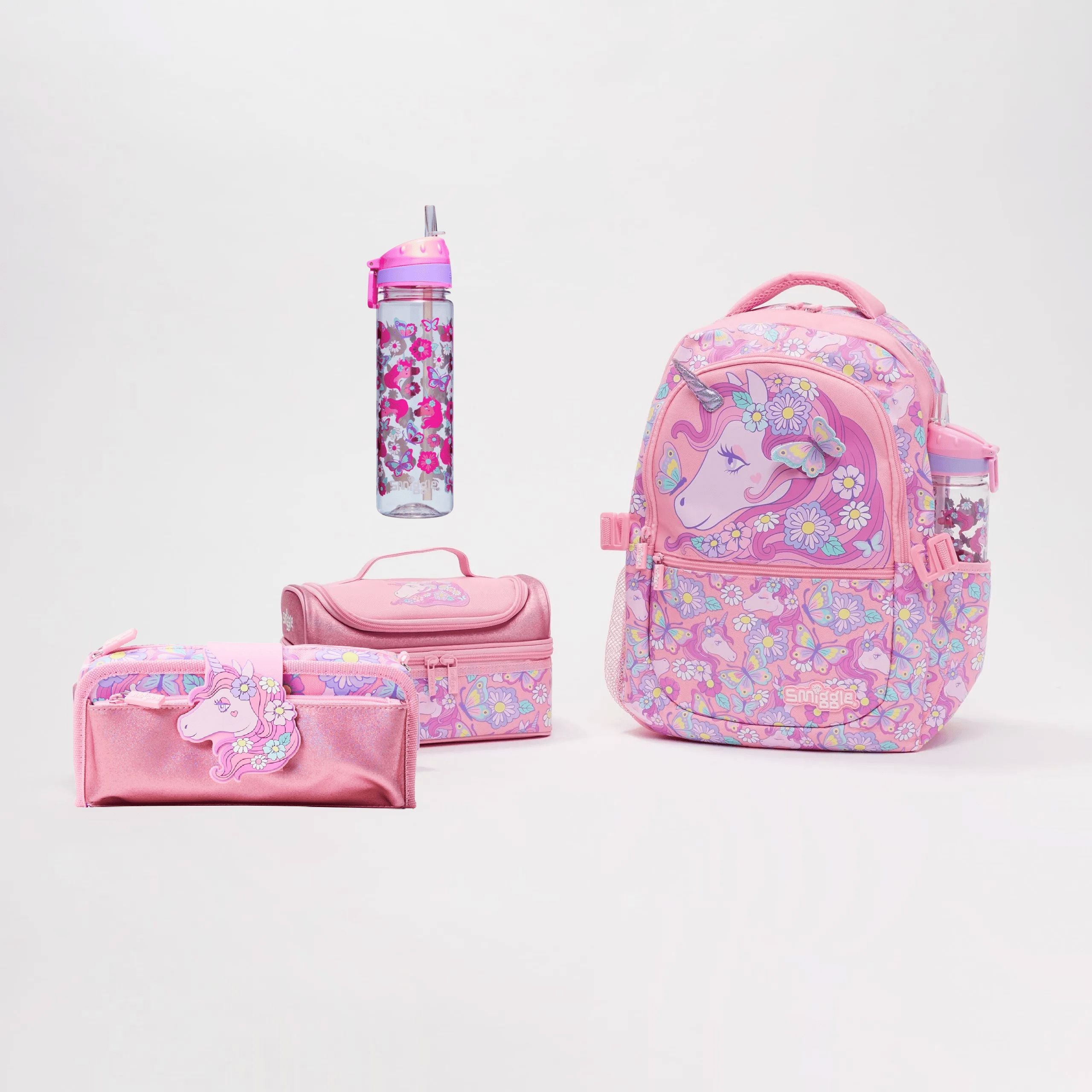 Smiggle - Set de 4 piezas de mochila escolar Hey There