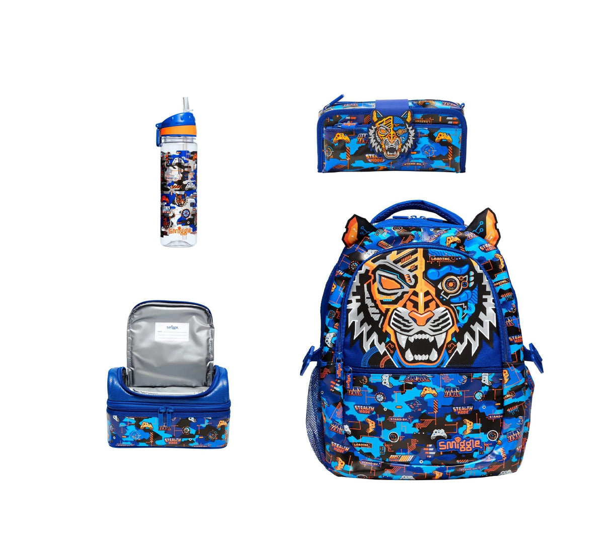 Smiggle - Set de 4 piezas de mochila escolar Hey There