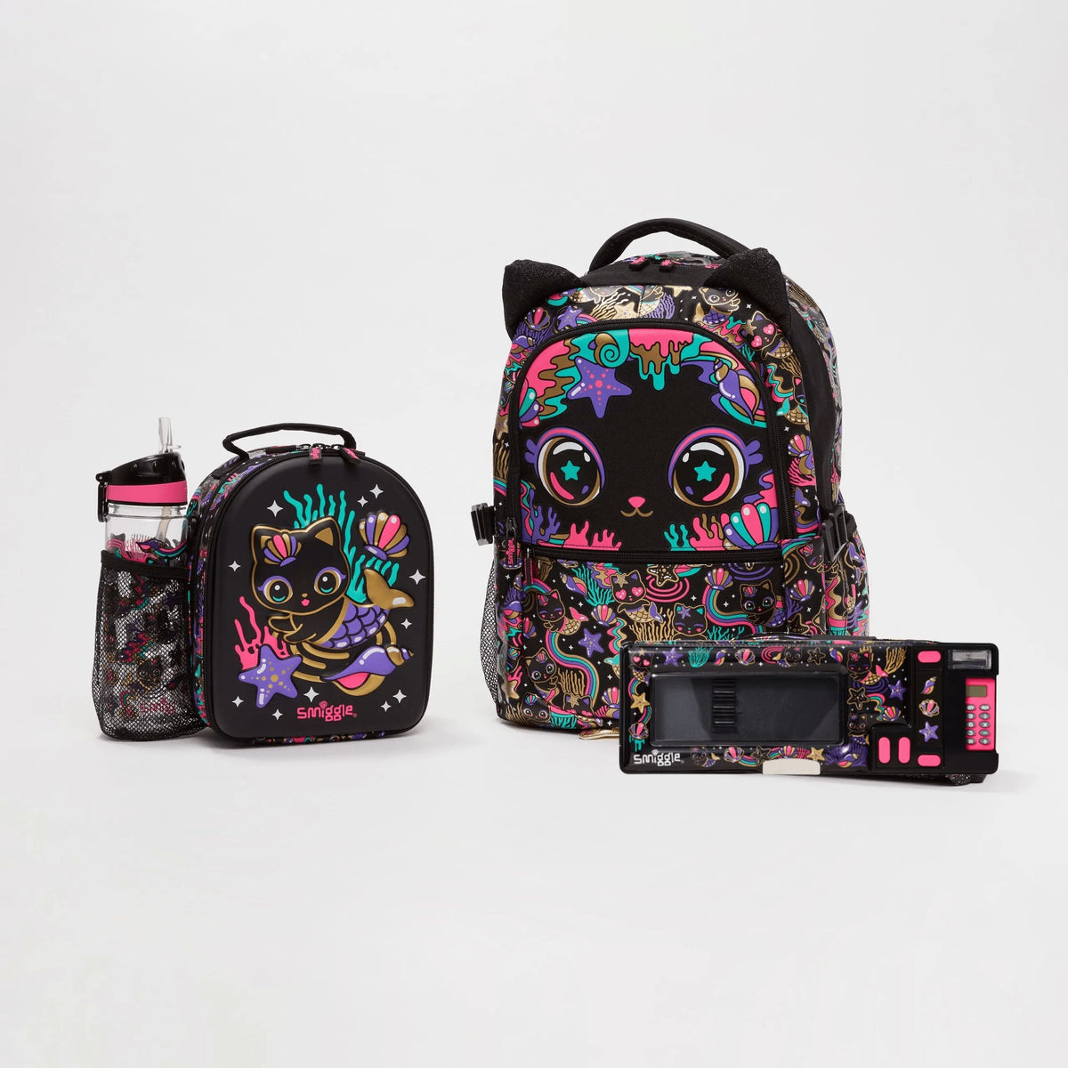 Smiggle - Set de 4 piezas de mochila escolar Hey There
