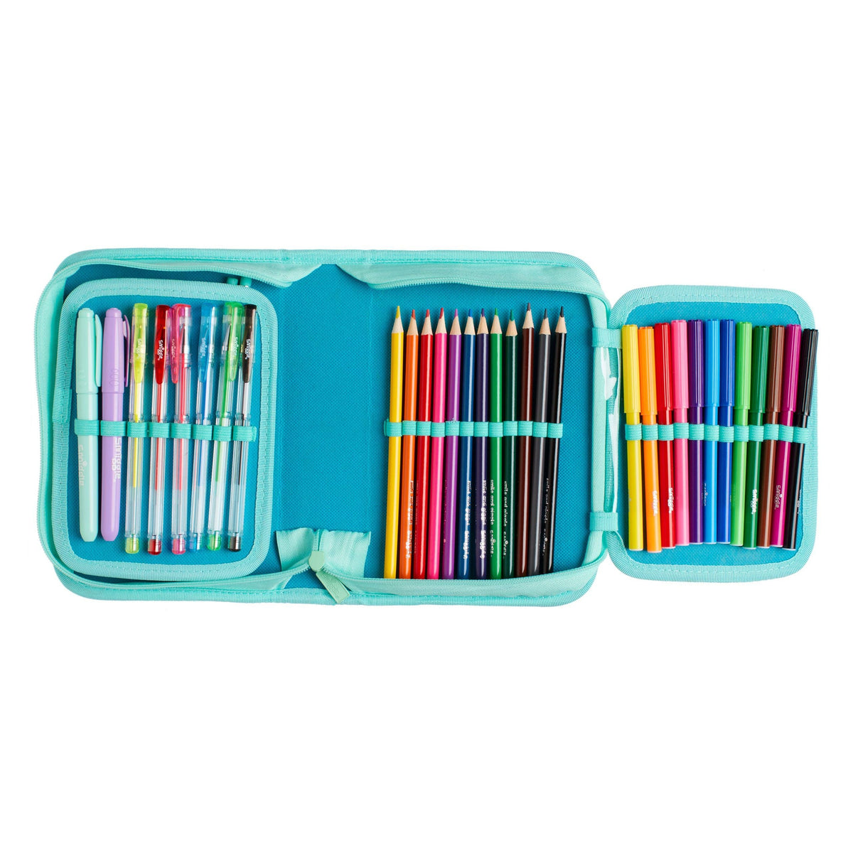 Smiggle - Estuche de papelería Hey There con lápices de colores