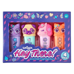 Smiggle - Set de 4 marcadores fluorescentes Hey There