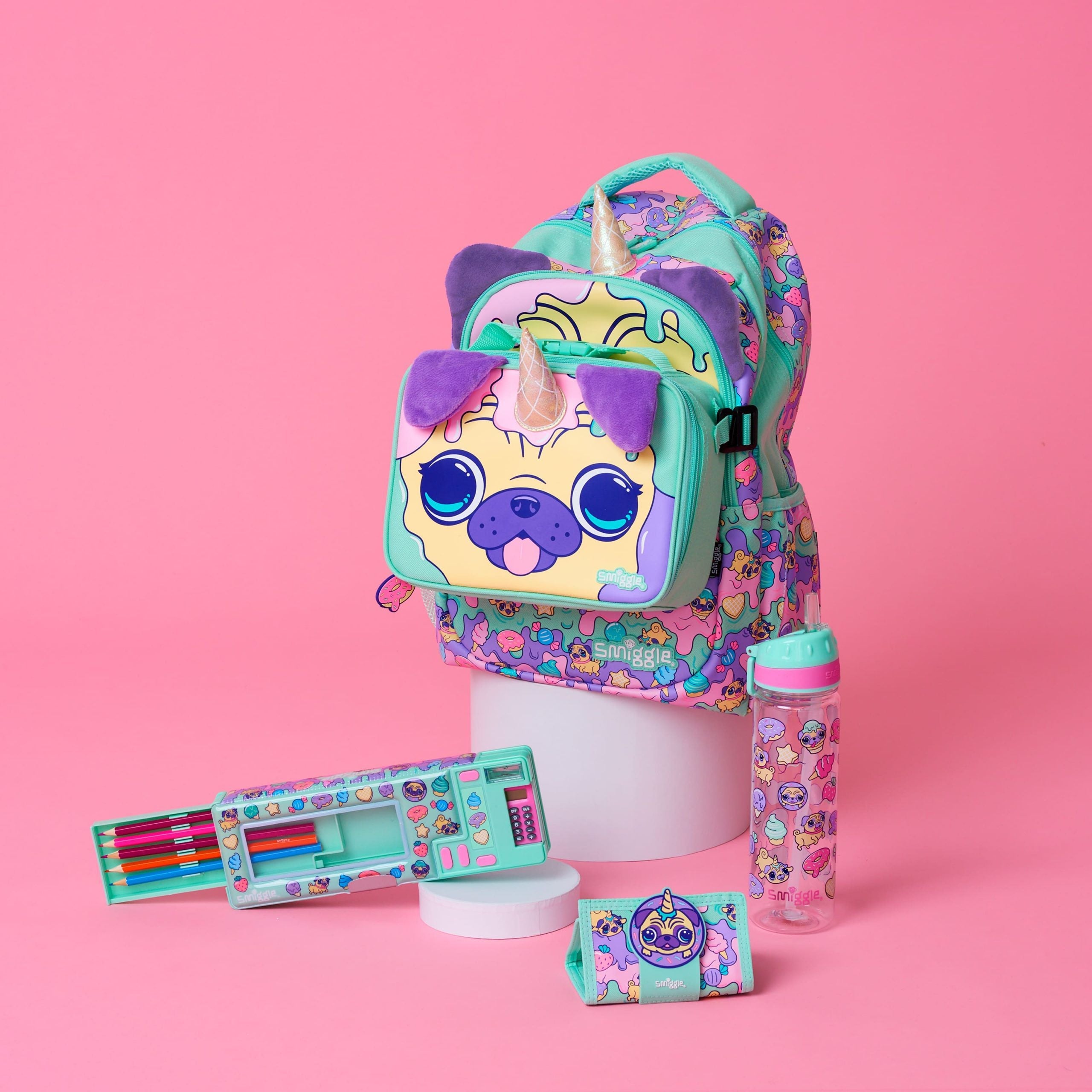 Smiggle - Estuche automático con calculadora ¡Hola!