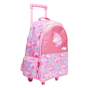 Smiggle - Mochila con ruedas y luz Hey There para la escuela y viajes