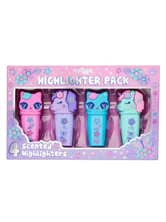 Smiggle - Paquete de 4 rotuladores fluorescentes ¡Hola!