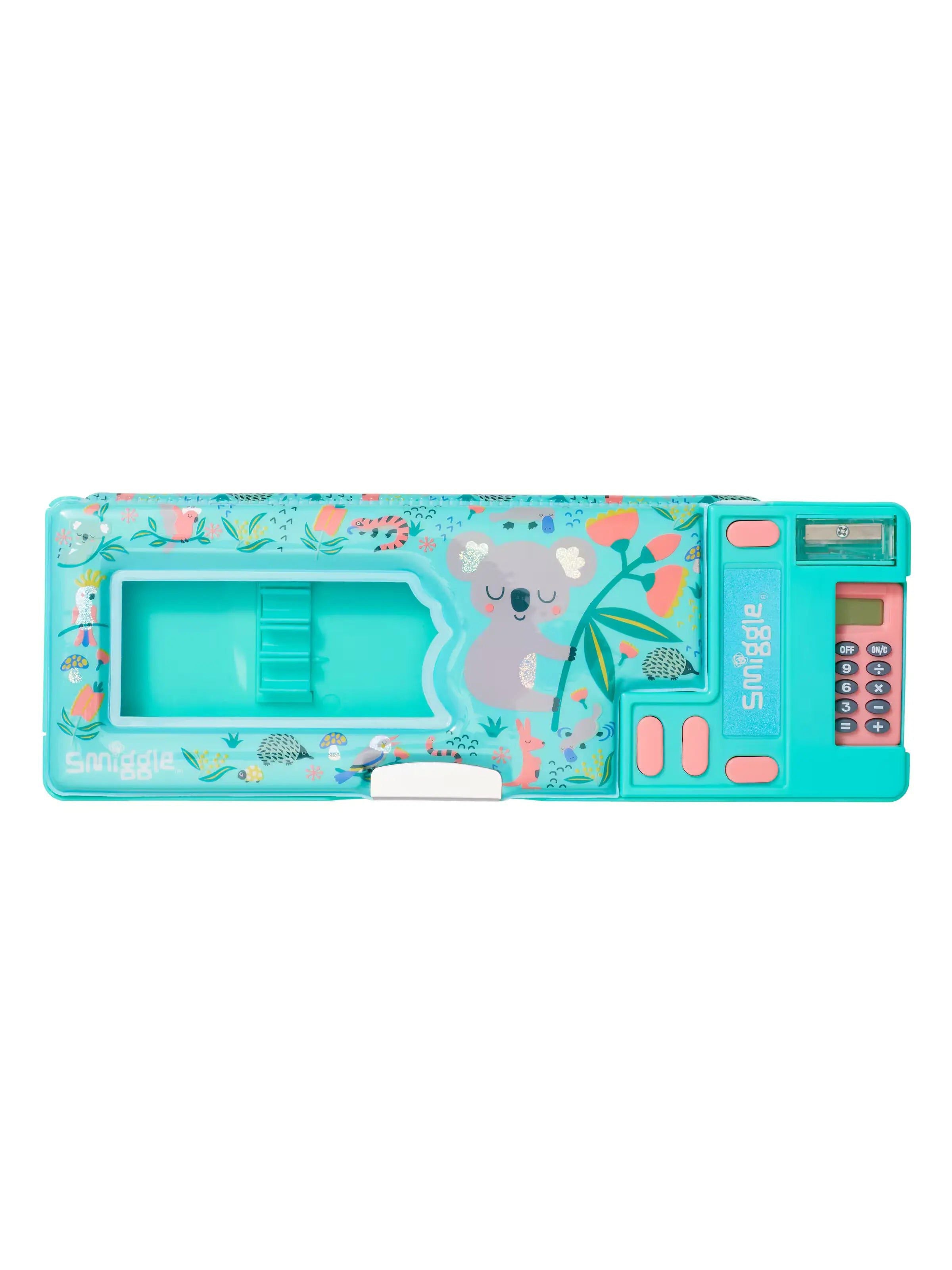 Smiggle - Estuche automático con calculadora, modelo Pop Out, ¡Hola!