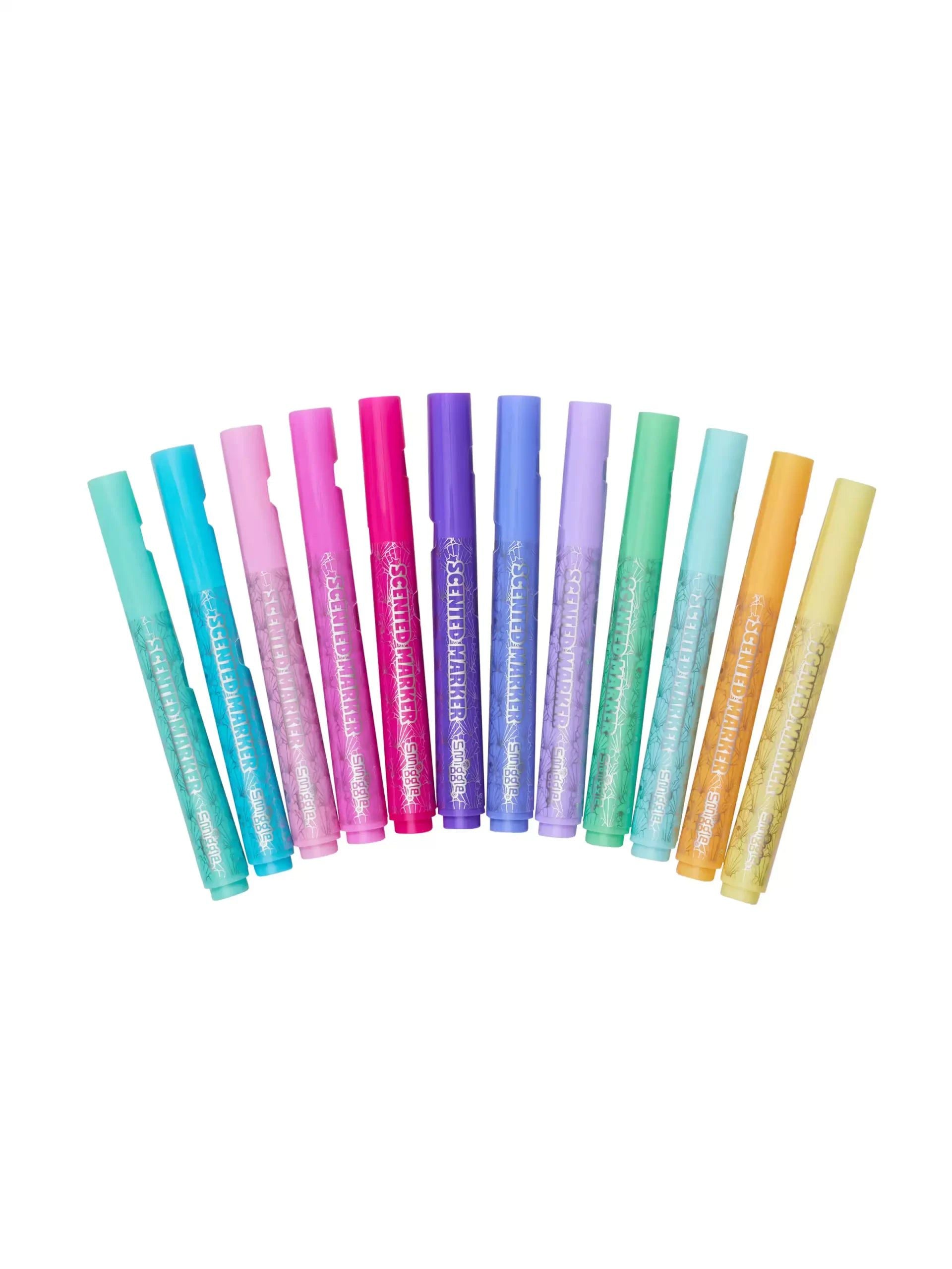Smiggle - Juego de 12 marcadores fluorescentes perfumados y estuche "Hi There"