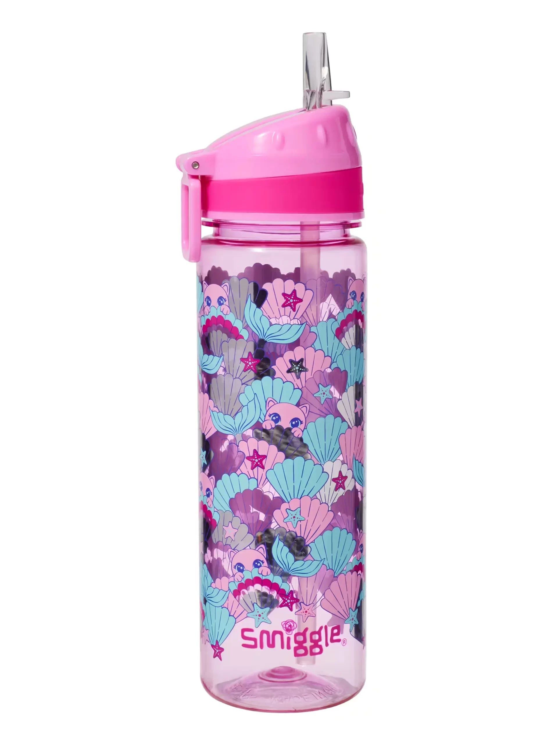 Smiggle - Botella de agua Hi There con pajita, sin BPA, 650 ml