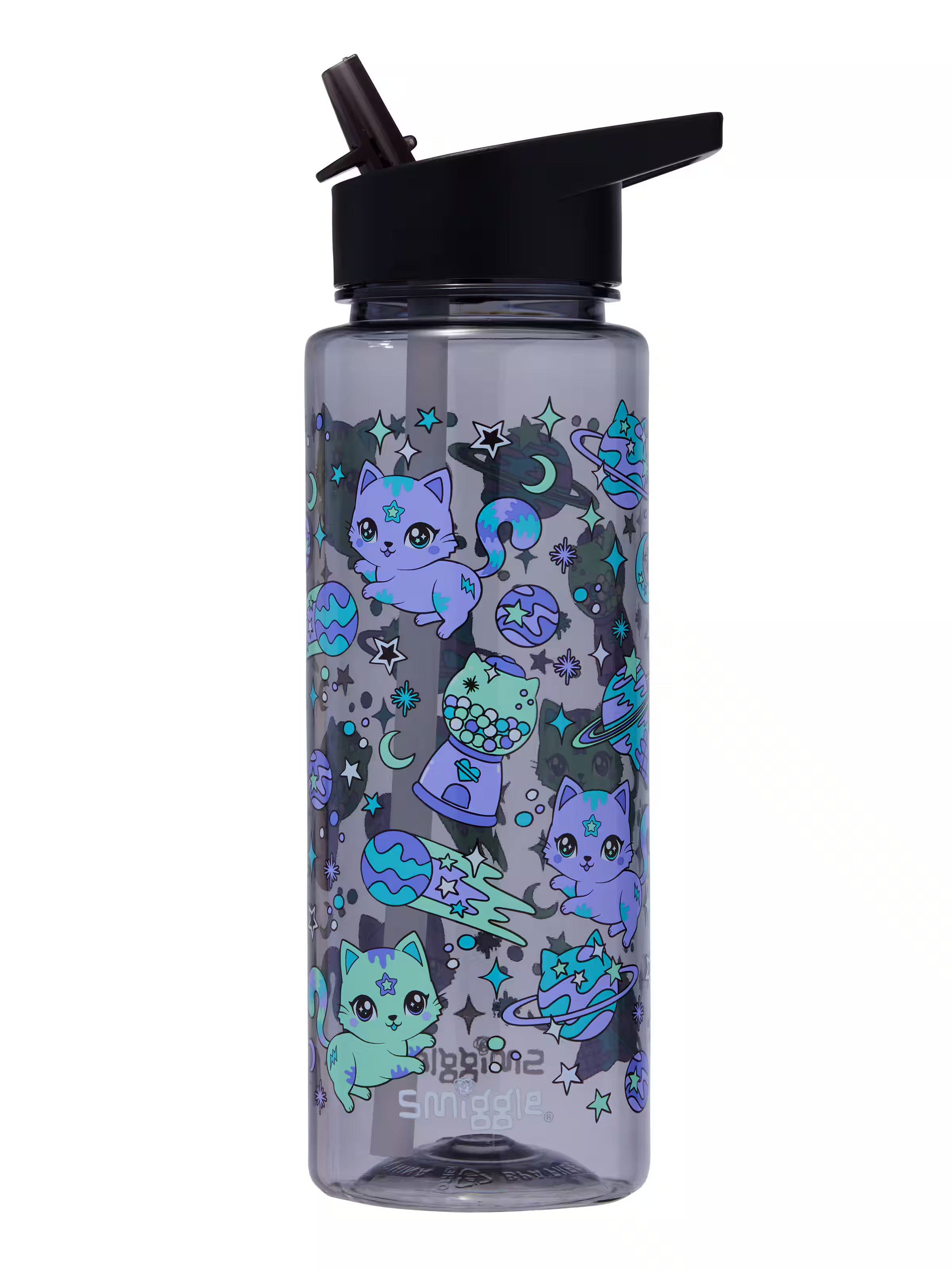 Smiggle - Rush Botella de agua sin BPA con pajita de 740 ml
