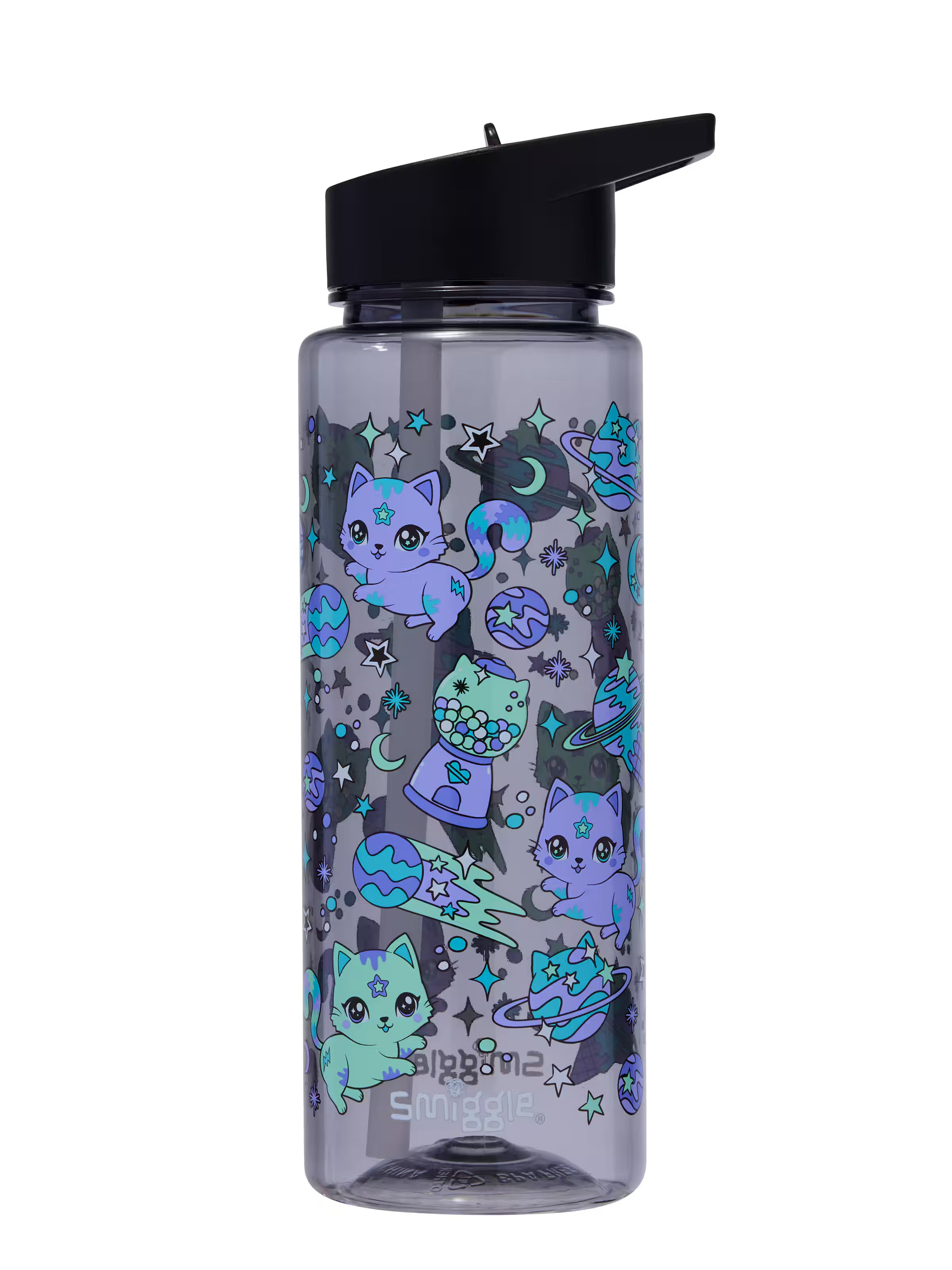Smiggle - Rush Botella de agua sin BPA con pajita de 740 ml